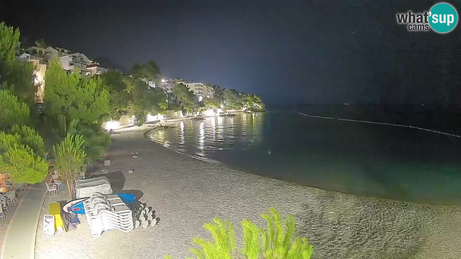 Web kamera Plaža Lučica Brela – Pogled uživo na jadransku obalu