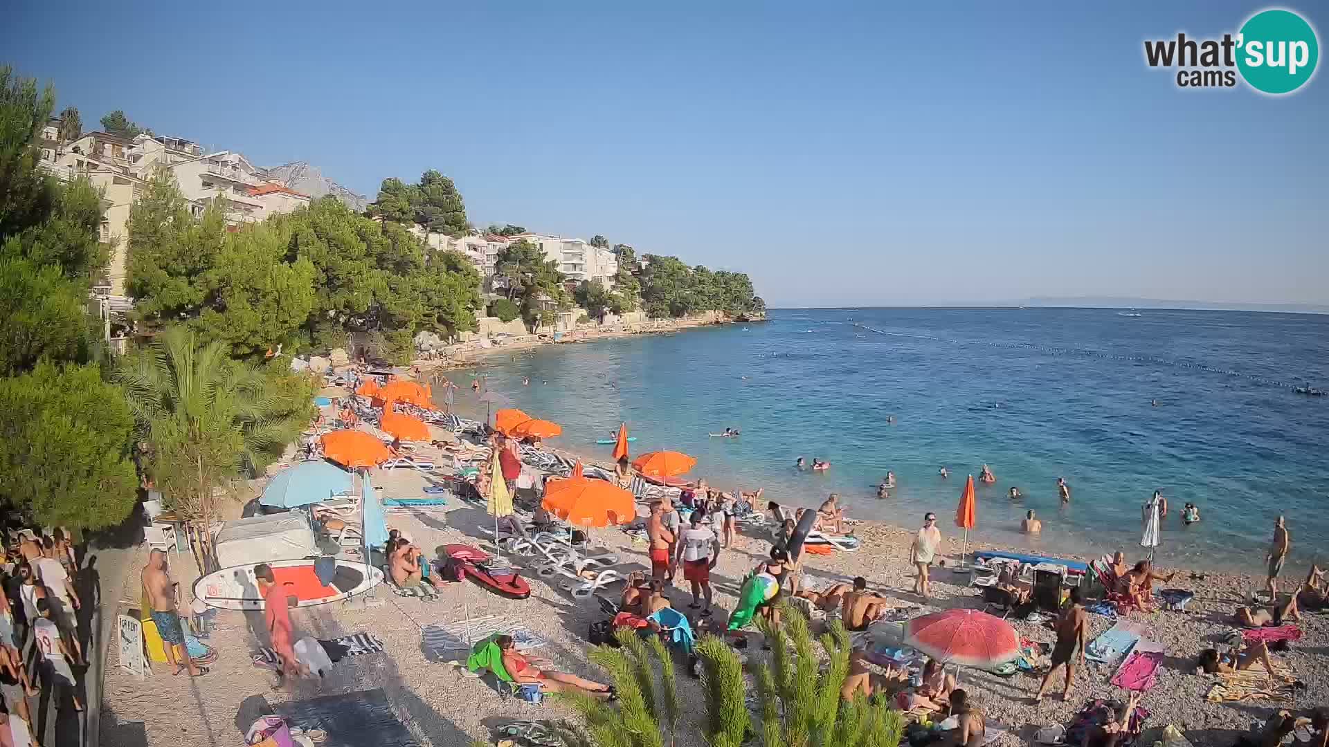 Webcam Lučica Strand Beach Brela – Liveblick von der Adriaküste