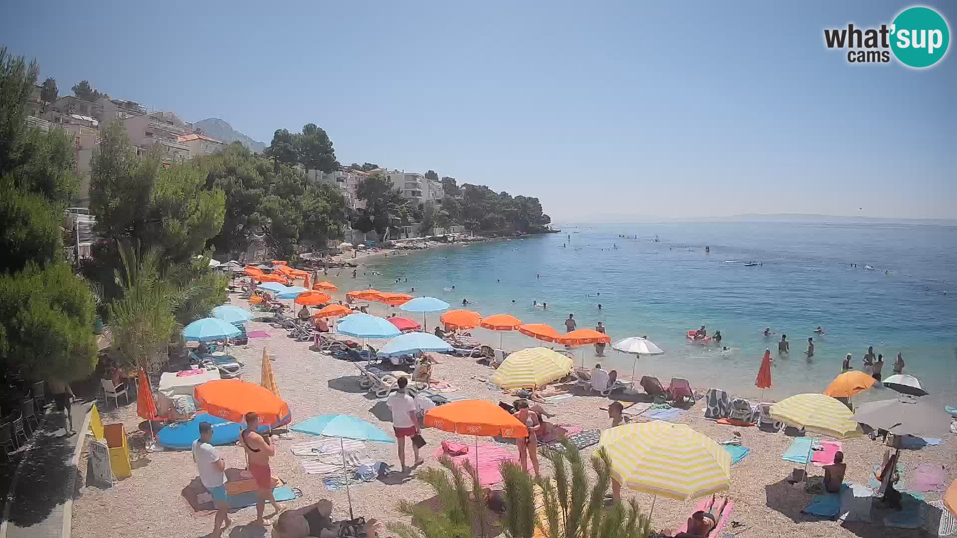 Webcam Plage Lučica Brela – Vue en direct sur la côte adriatique