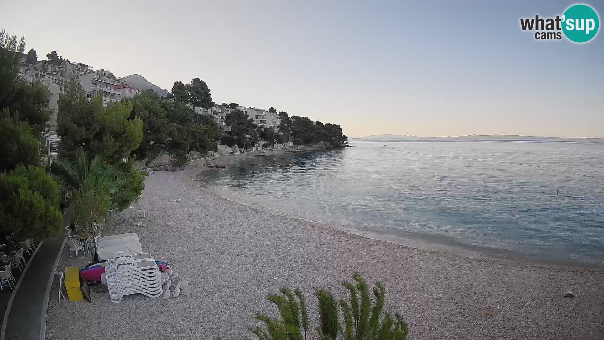 Webcam Lučica Strand Beach Brela – Liveblick von der Adriaküste