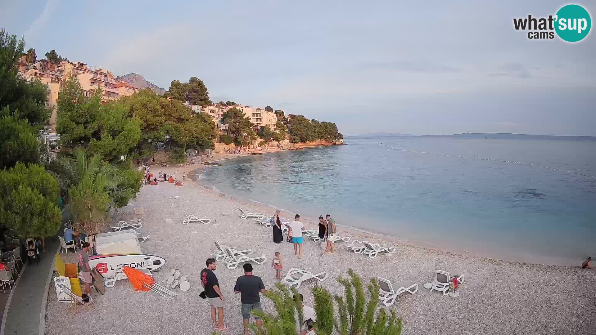Webcam Lučica Strand Beach Brela – Liveblick von der Adriaküste
