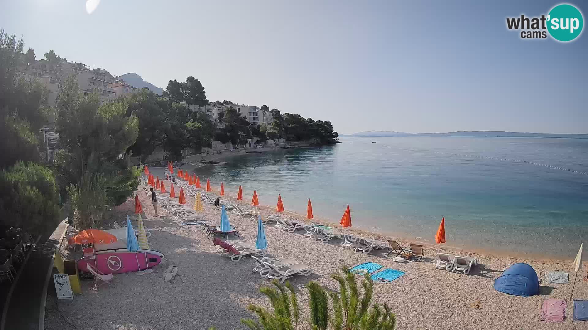 Webcam Lučica Strand Beach Brela – Liveblick von der Adriaküste