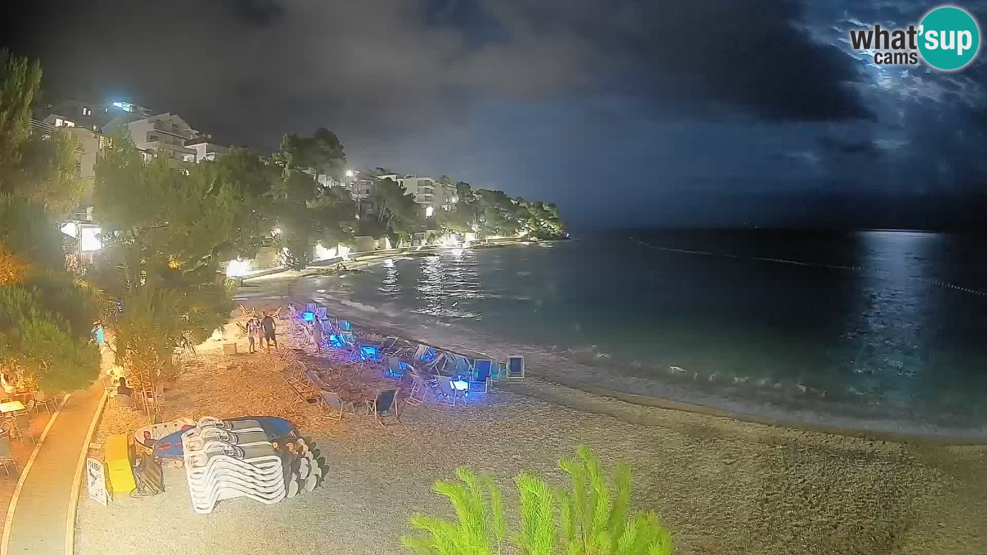 Webcam Lučica Strand Beach Brela – Liveblick von der Adriaküste