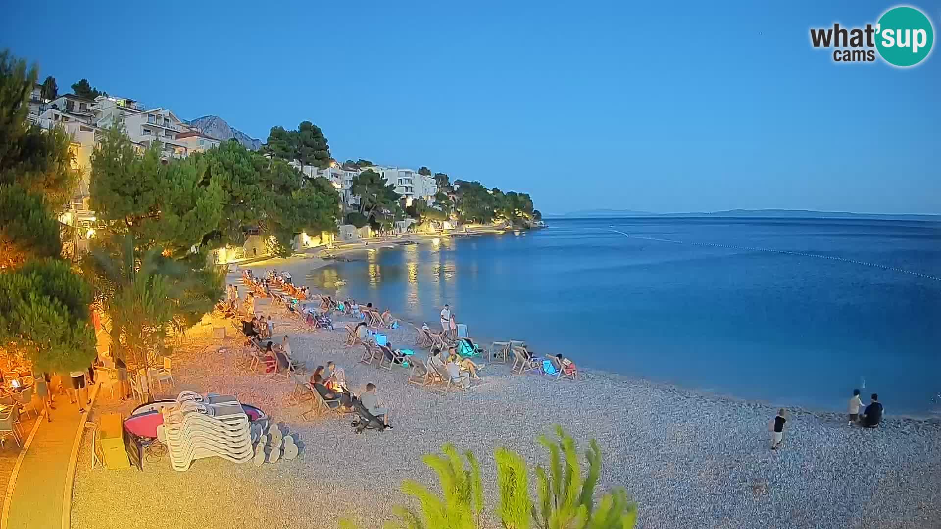 Webcam Plage Lučica Brela – Vue en direct sur la côte adriatique