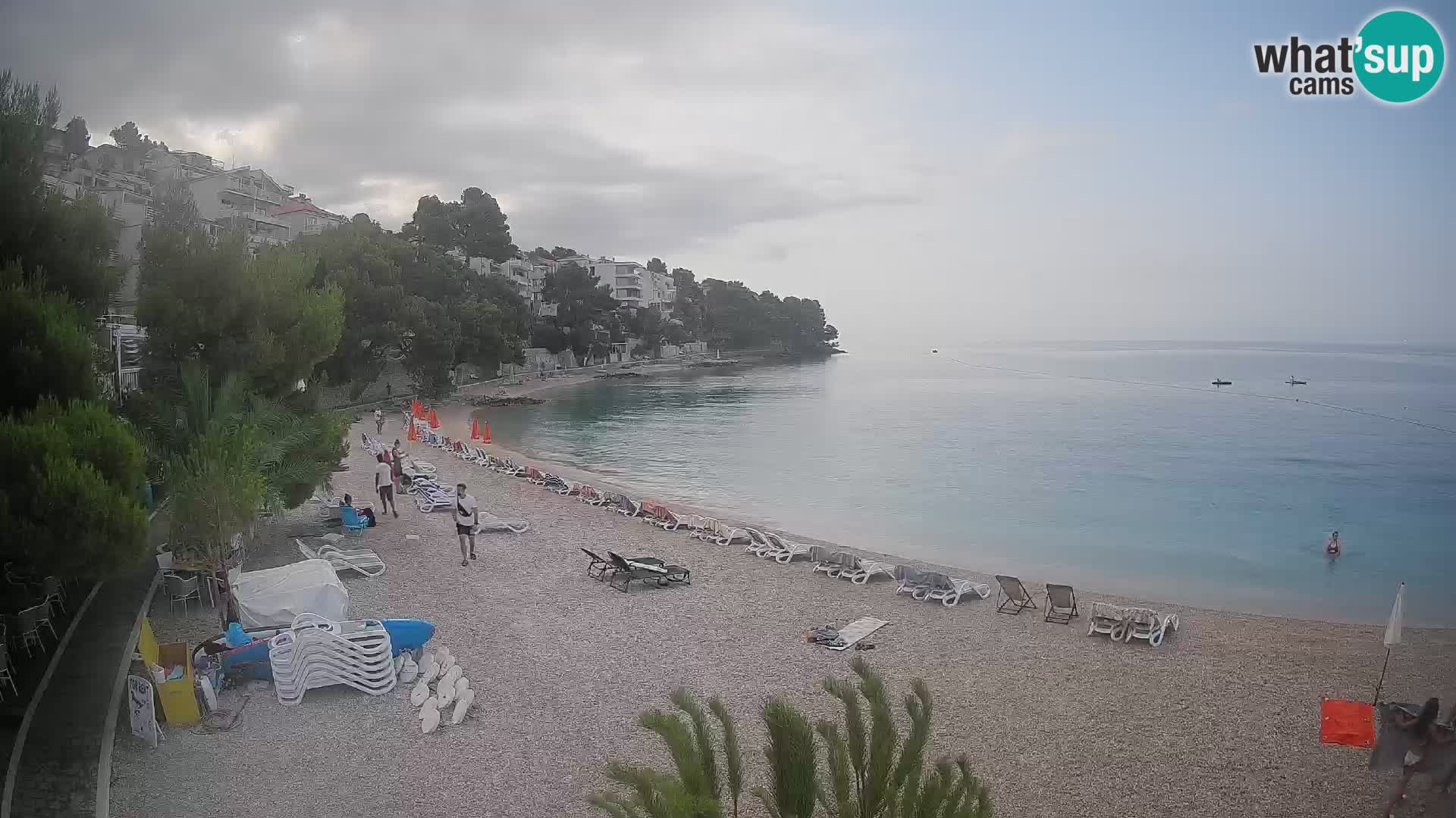 Webcam Plage Lučica Brela – Vue en direct sur la côte adriatique