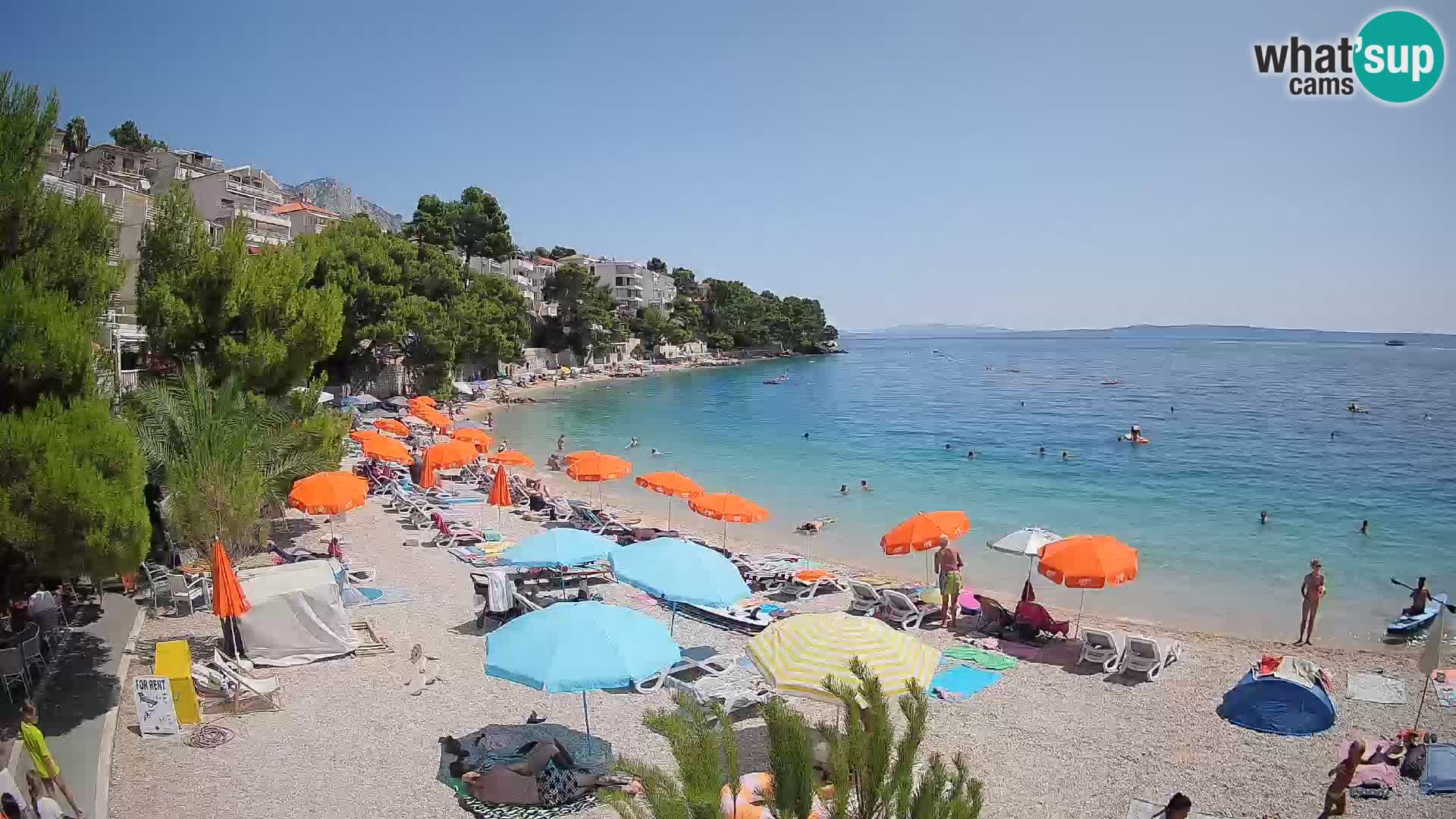 Webcam Plage Lučica Brela – Vue en direct sur la côte adriatique
