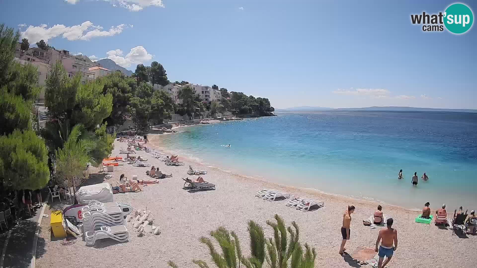 Web kamera Plaža Lučica Brela – Pogled uživo na jadransku obalu