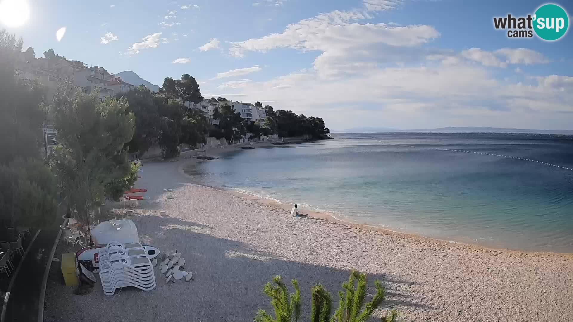 Webcam Lučica Strand Beach Brela – Liveblick von der Adriaküste