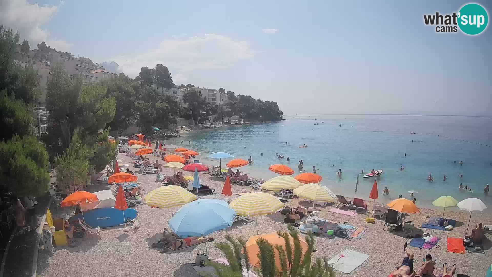 Webcam Lučica Strand Beach Brela – Liveblick von der Adriaküste