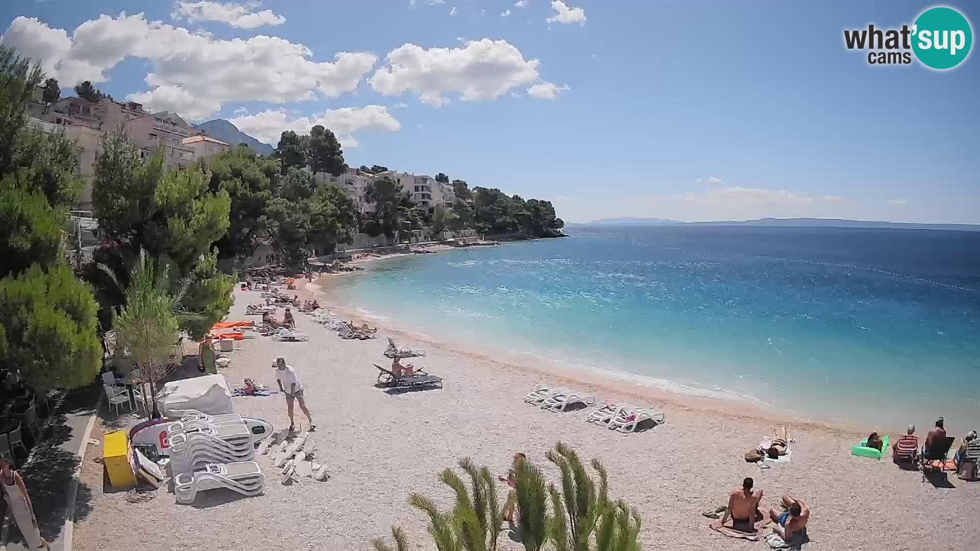 Webcam Plage Lučica Brela – Vue en direct sur la côte adriatique