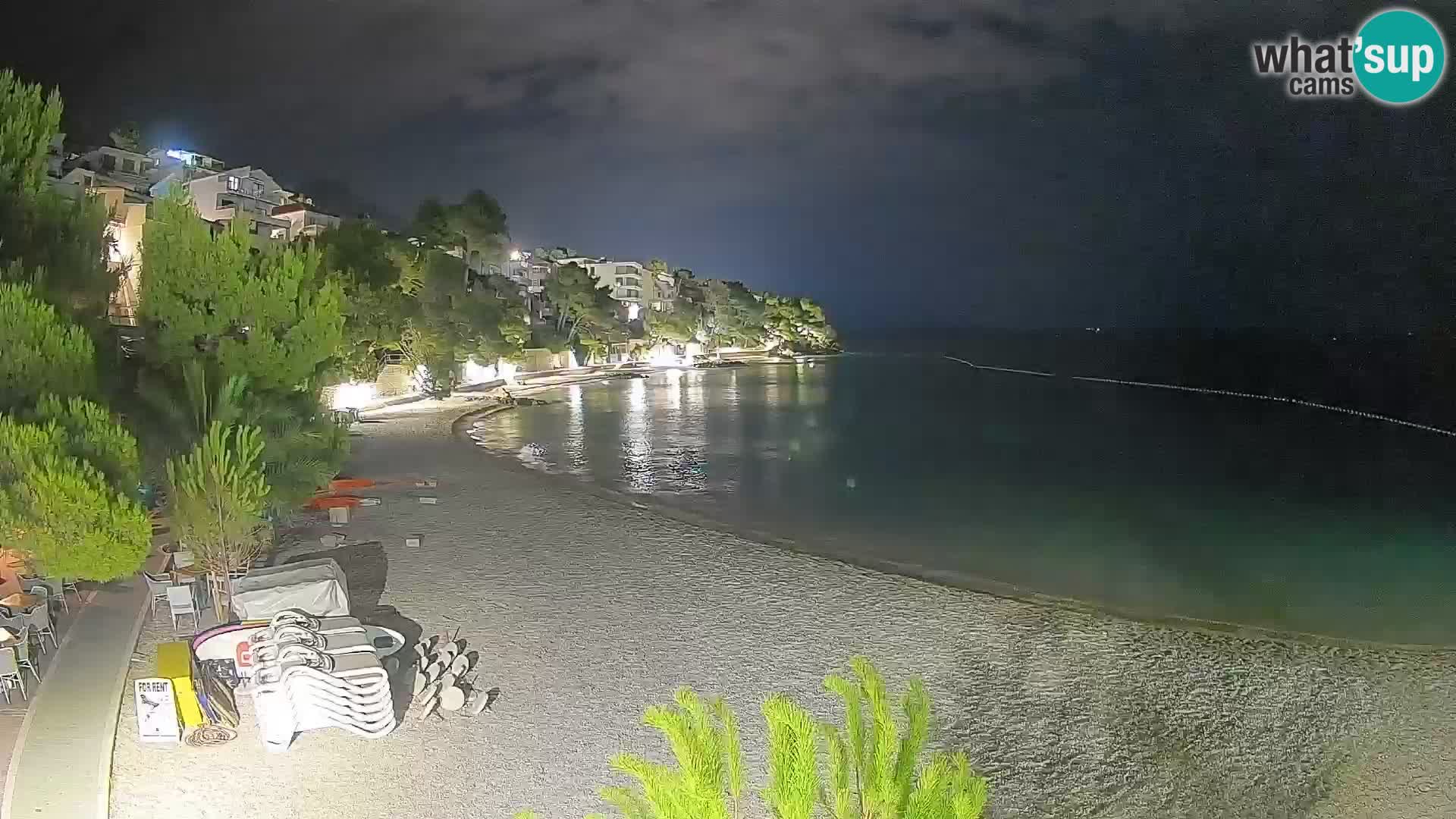 Webcam Lučica Strand Beach Brela – Liveblick von der Adriaküste