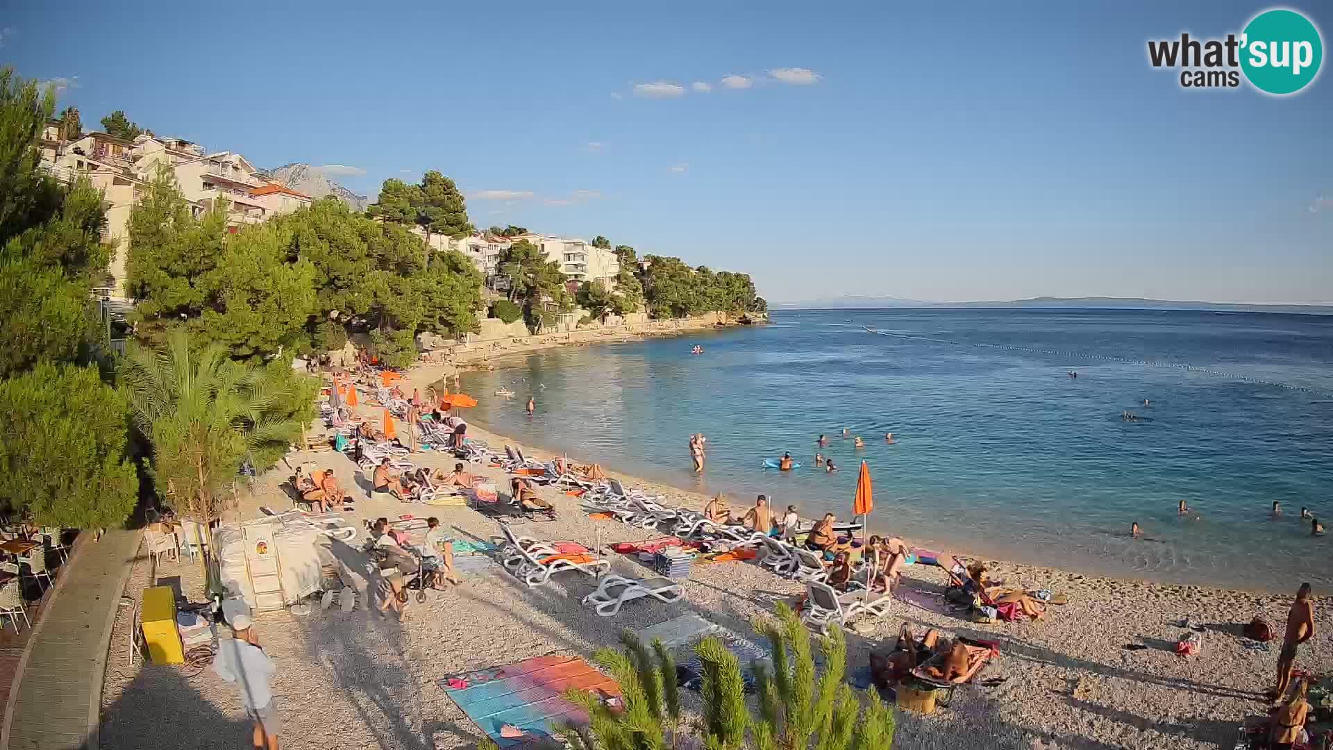 Webcam Lučica Strand Beach Brela – Liveblick von der Adriaküste