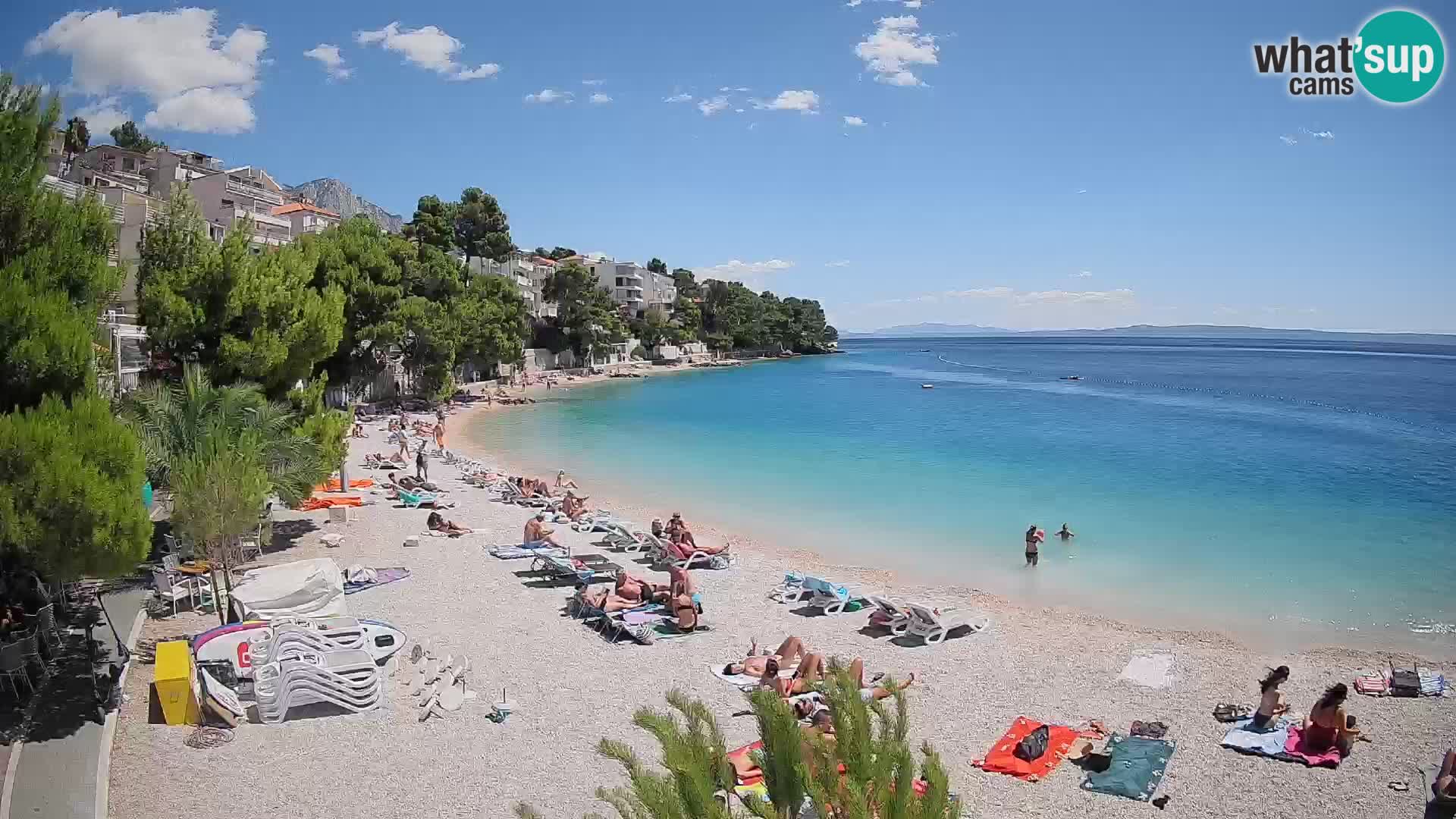 Webcam Lučica Strand Beach Brela – Liveblick von der Adriaküste