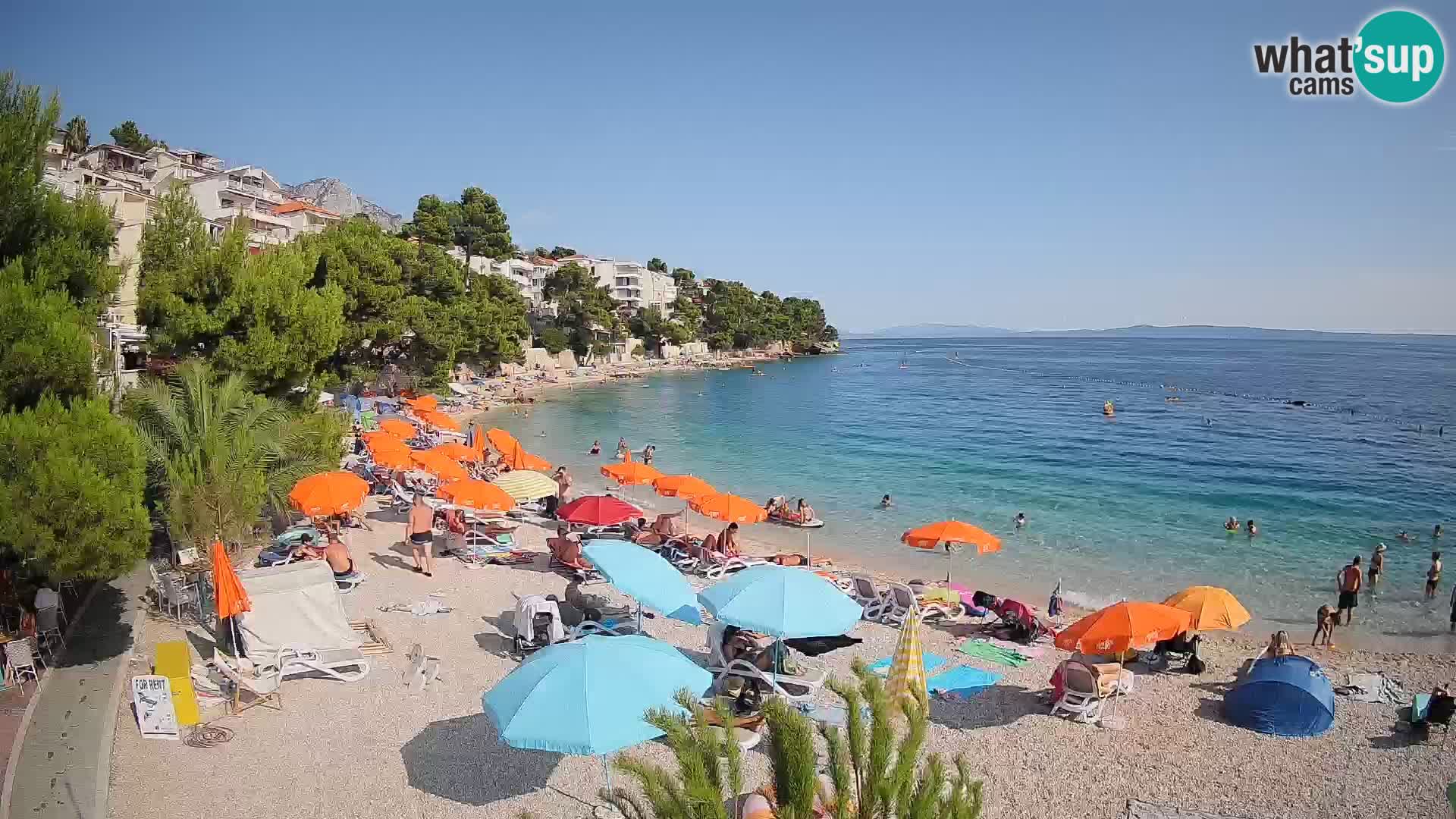Webcam Lučica Strand Beach Brela – Liveblick von der Adriaküste
