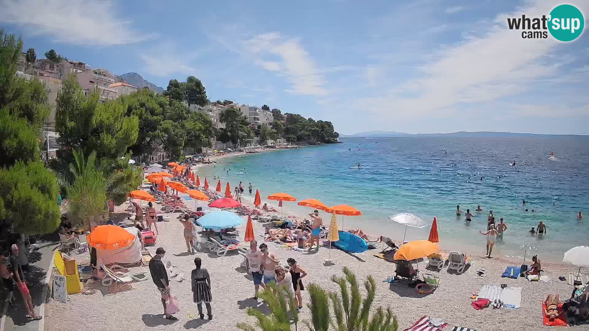 Webcam Lučica Strand Beach Brela – Liveblick von der Adriaküste