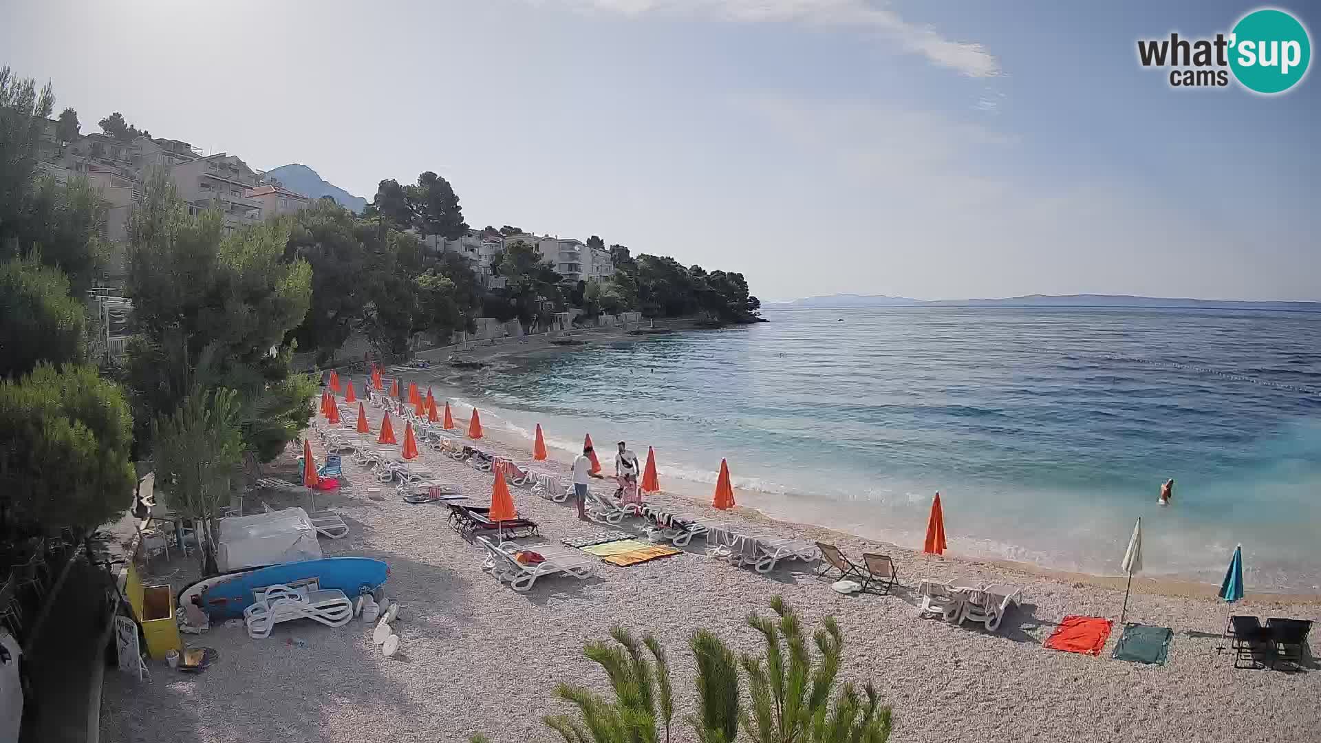 Spletna kamera Plaža Lučica Brela – Pogled v živo na Jadransko obalo