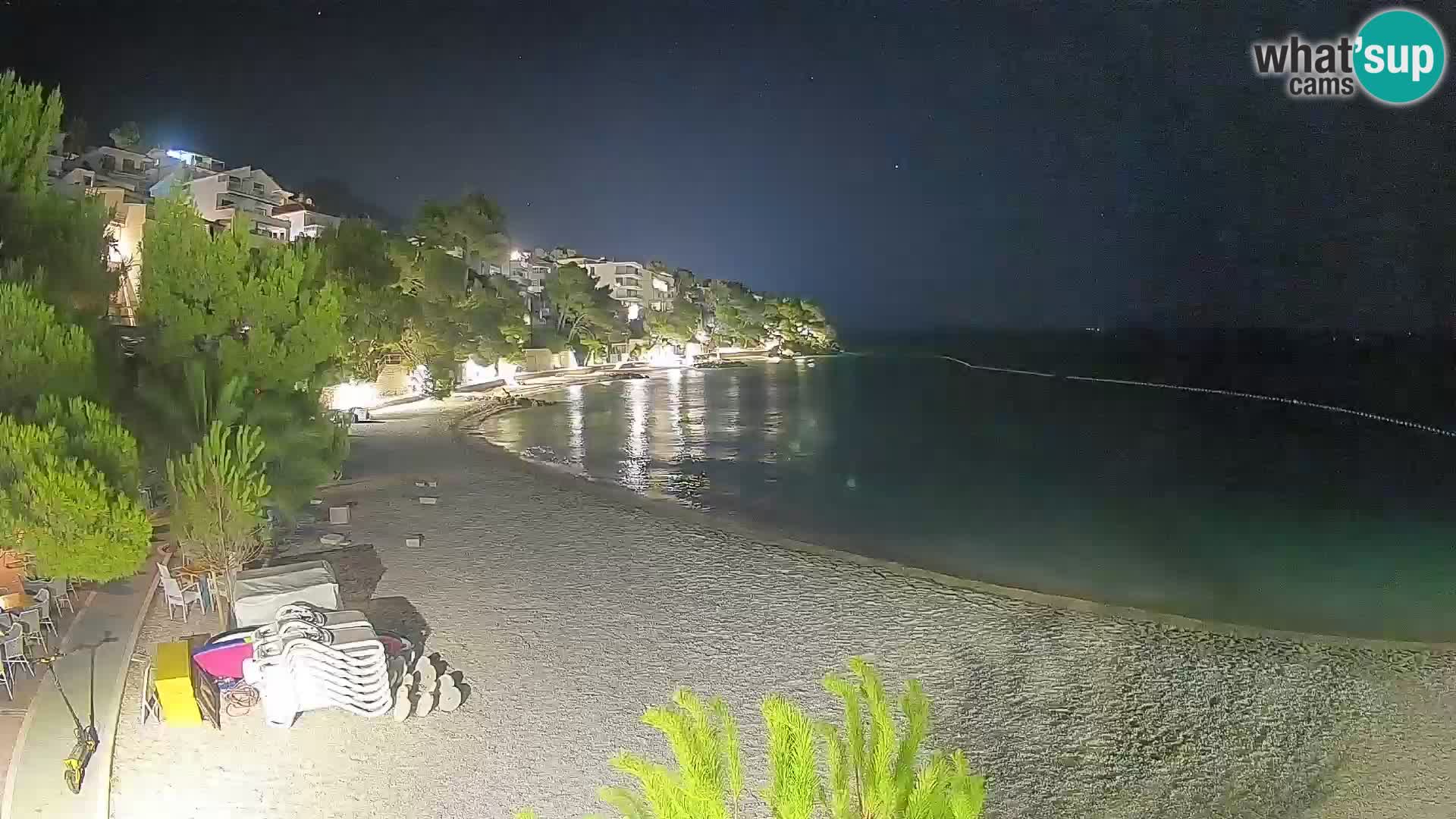 Webcam Plage Lučica Brela – Vue en direct sur la côte adriatique