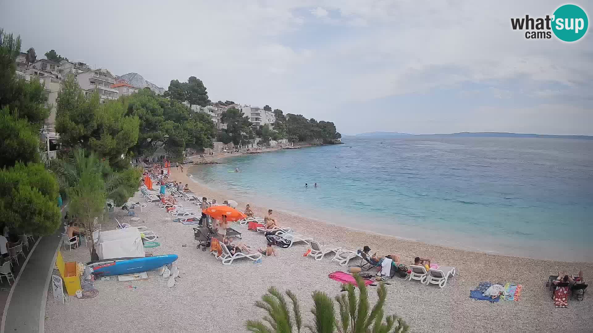 Webcam Spiaggia Lučica Brela – Vista live sulla costa adriatica