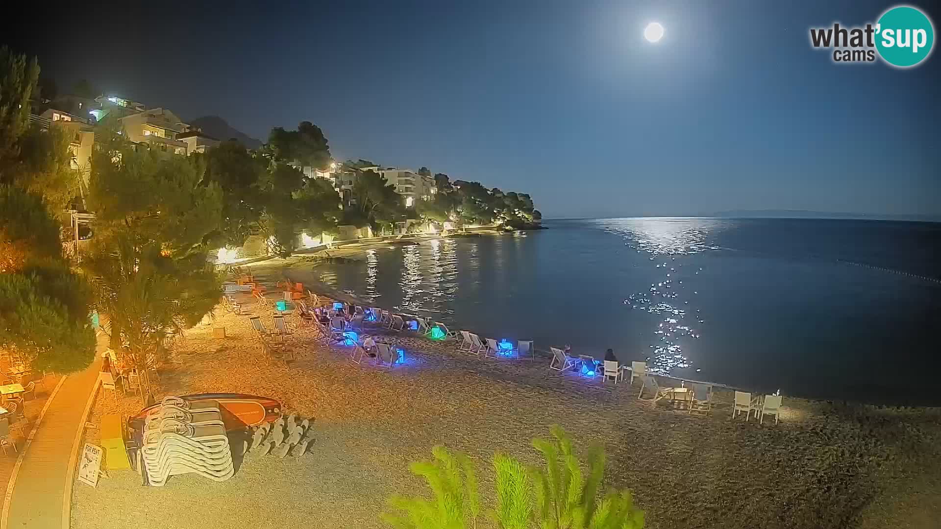 Webcam Lučica Strand Beach Brela – Liveblick von der Adriaküste