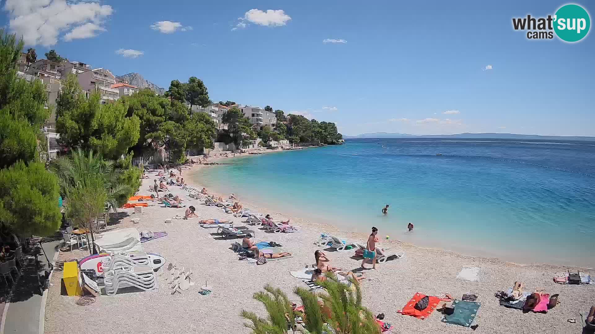 Webcam Playa Lučica Brela – Vista en directo de la costa adriática