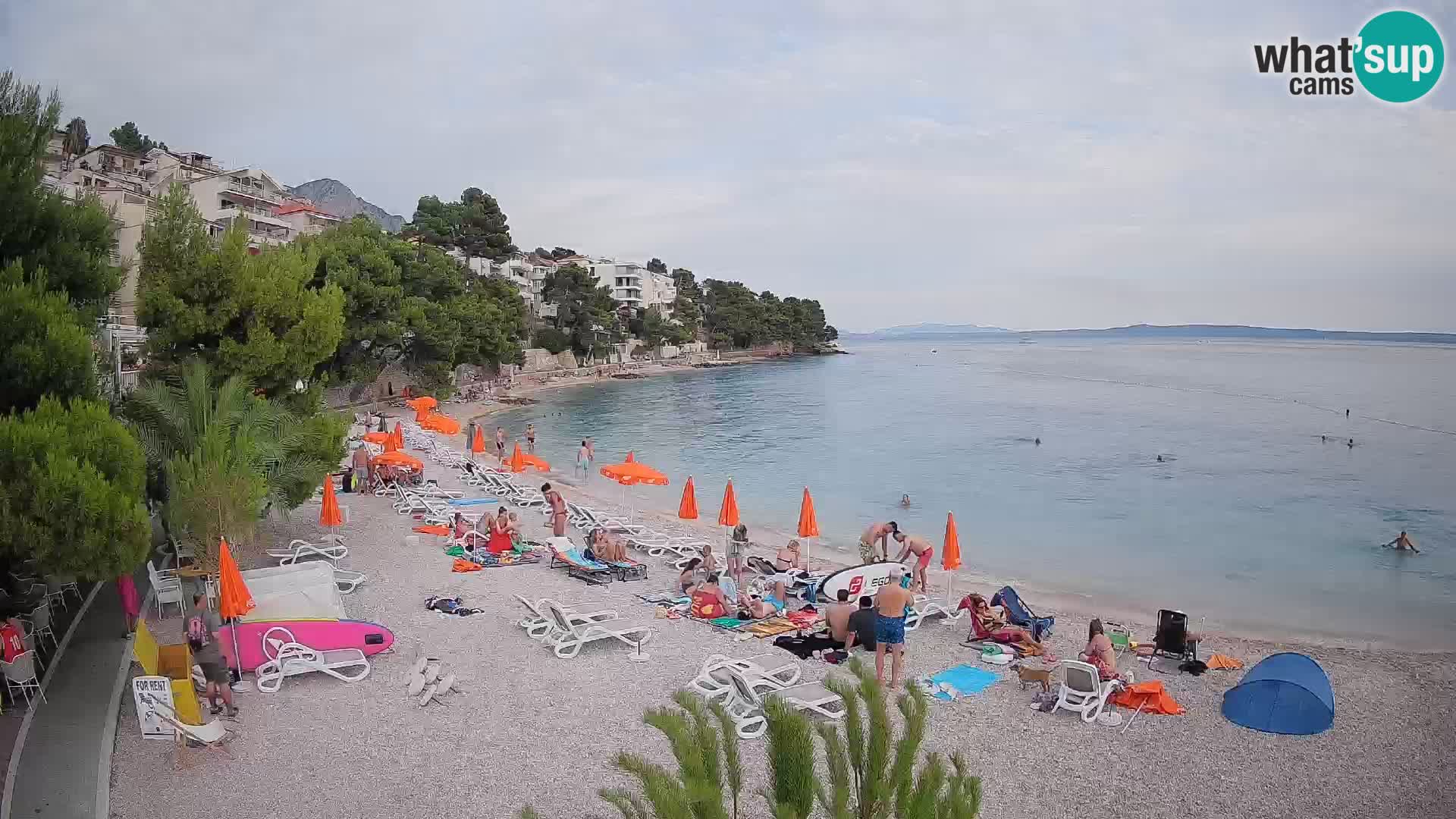 Webcam Lučica Strand Beach Brela – Liveblick von der Adriaküste