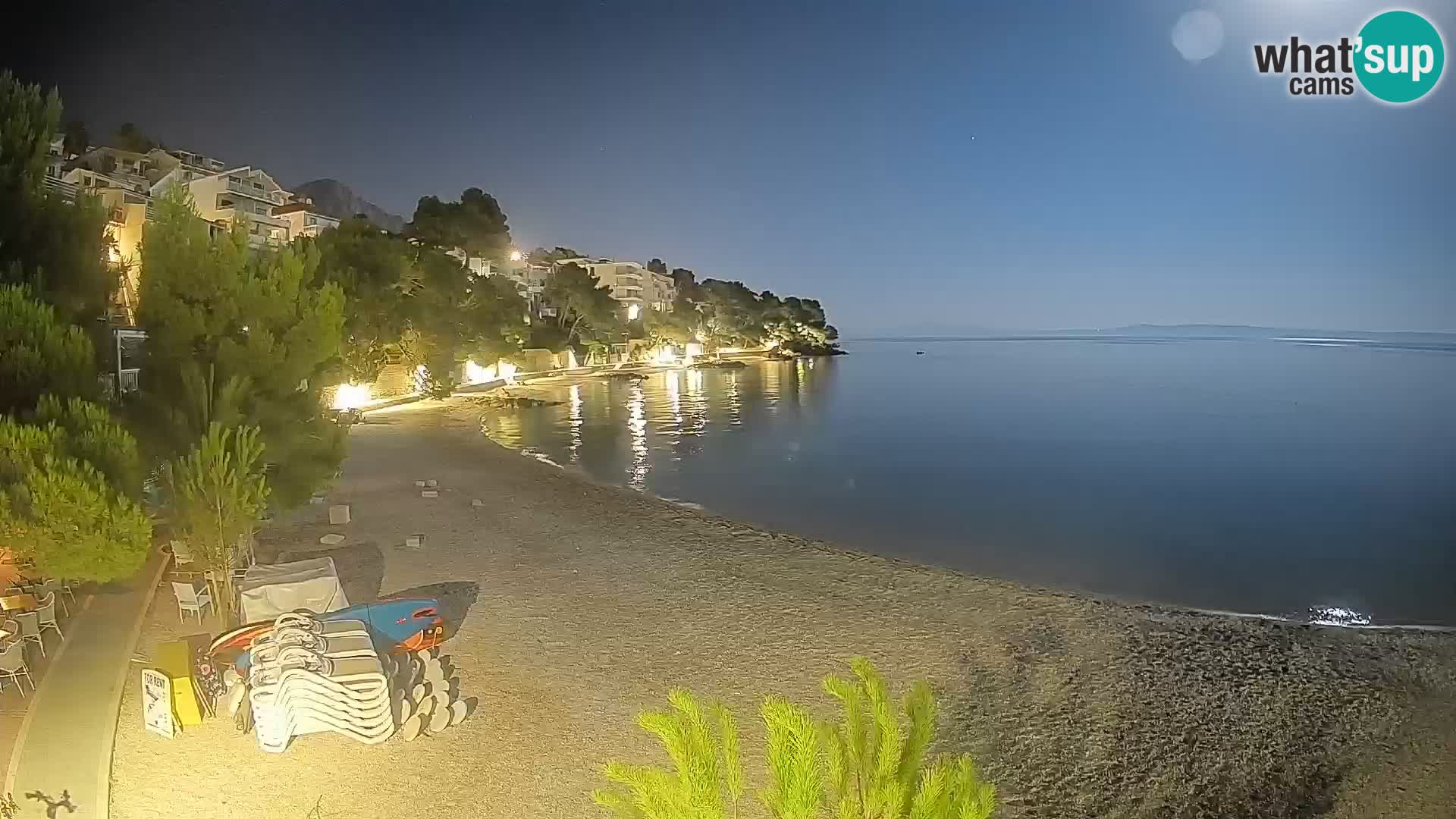 Spletna kamera Plaža Lučica Brela – Pogled v živo na Jadransko obalo