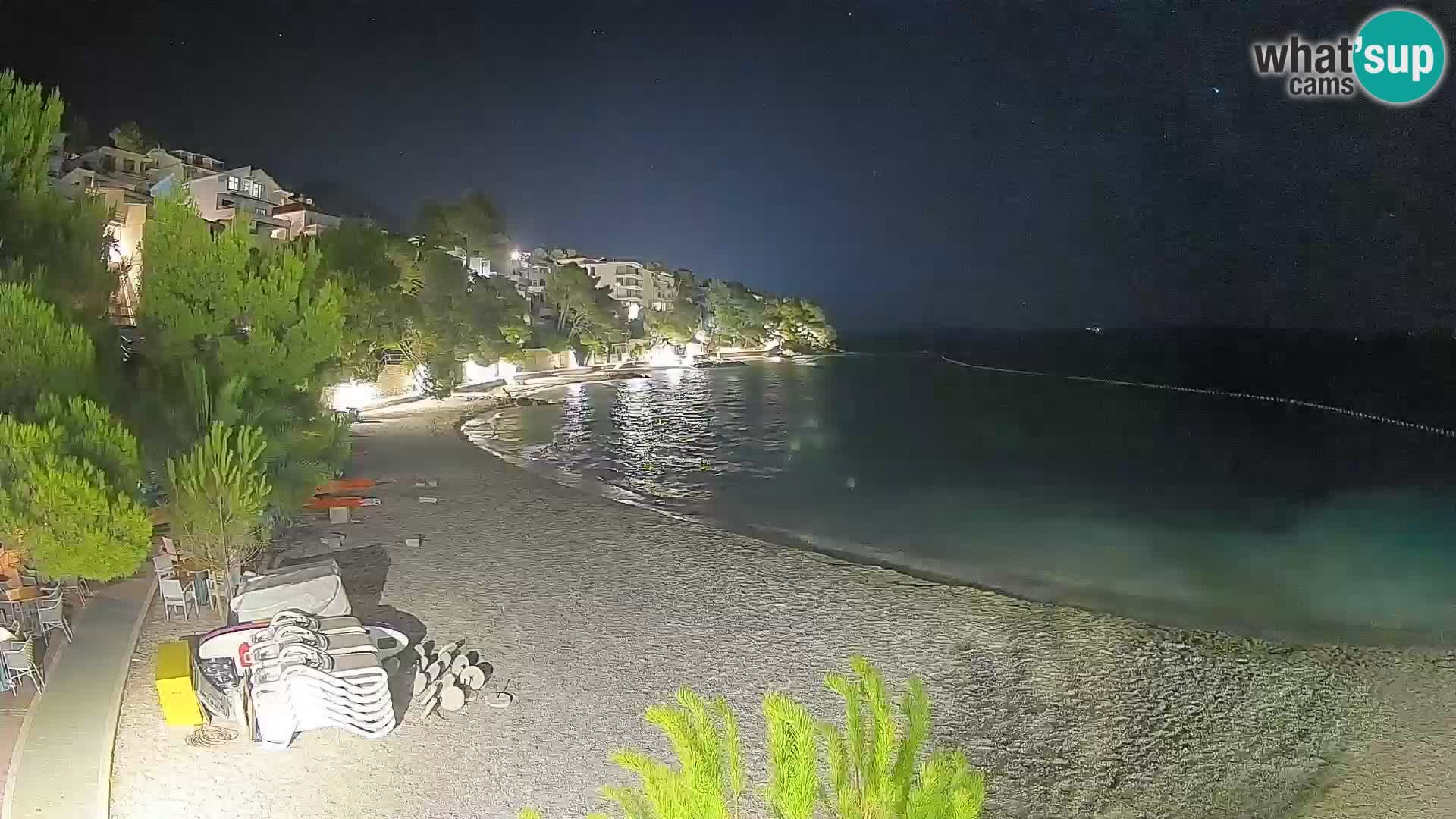 Webcam Lučica Strand Beach Brela – Liveblick von der Adriaküste