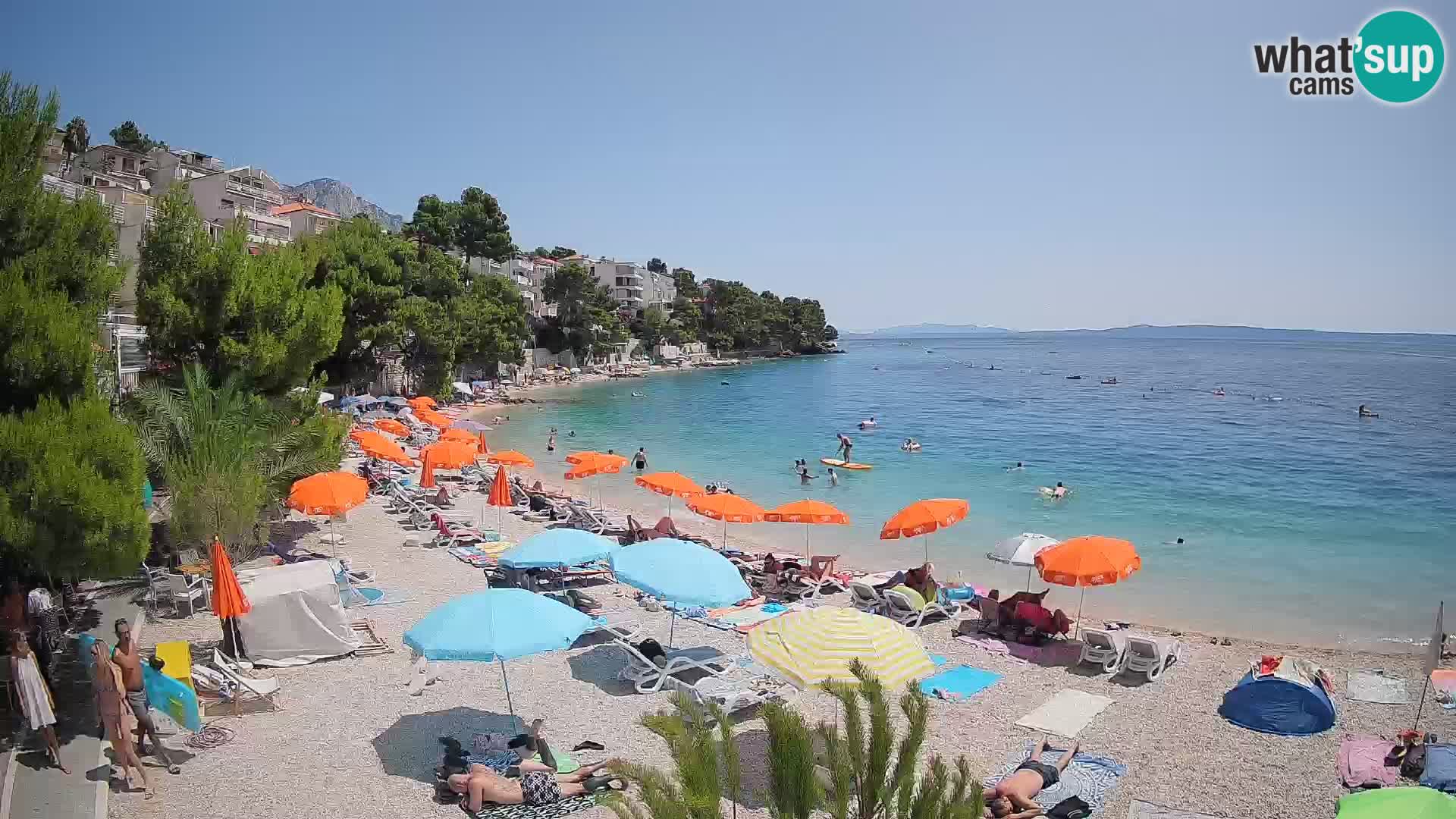 Webcam Lučica Strand Beach Brela – Liveblick von der Adriaküste