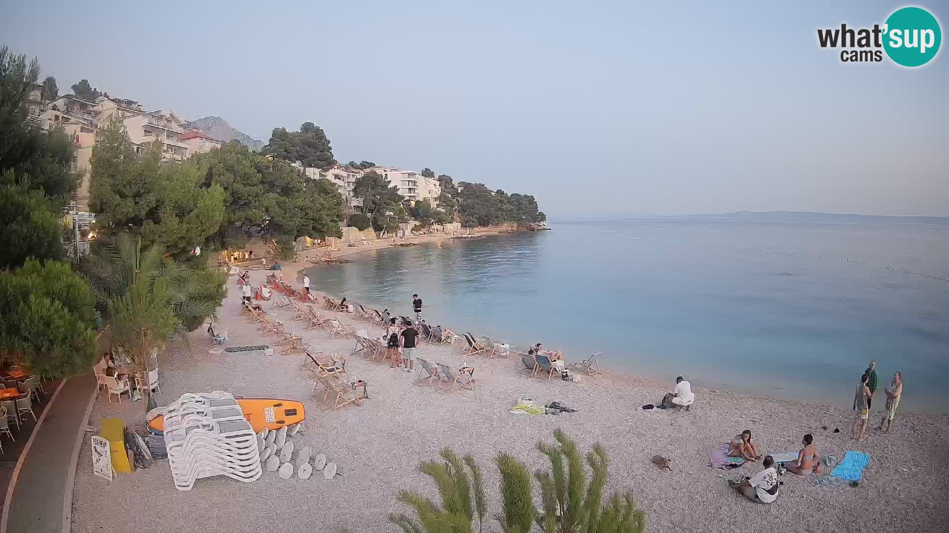 Webcam Lučica Strand Beach Brela – Liveblick von der Adriaküste