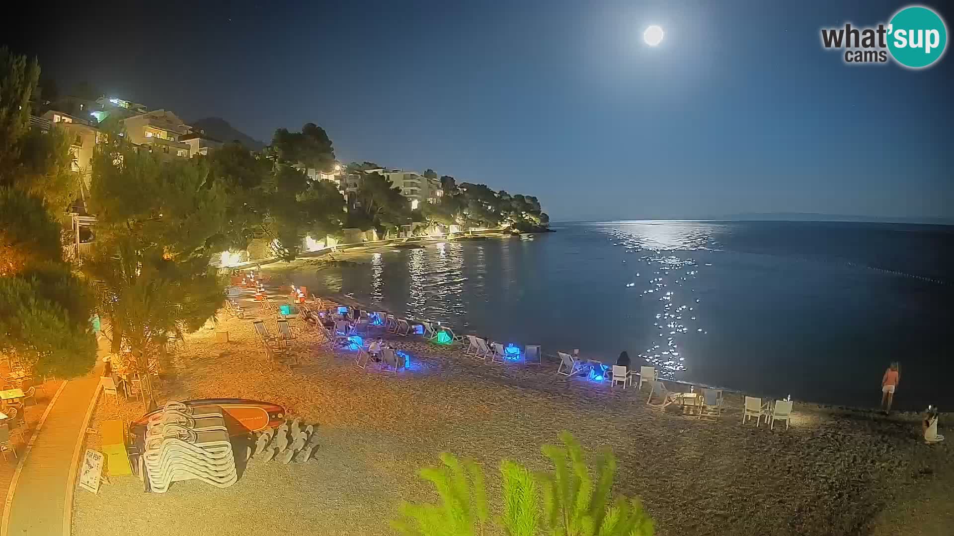 Webcam Lučica Strand Beach Brela – Liveblick von der Adriaküste