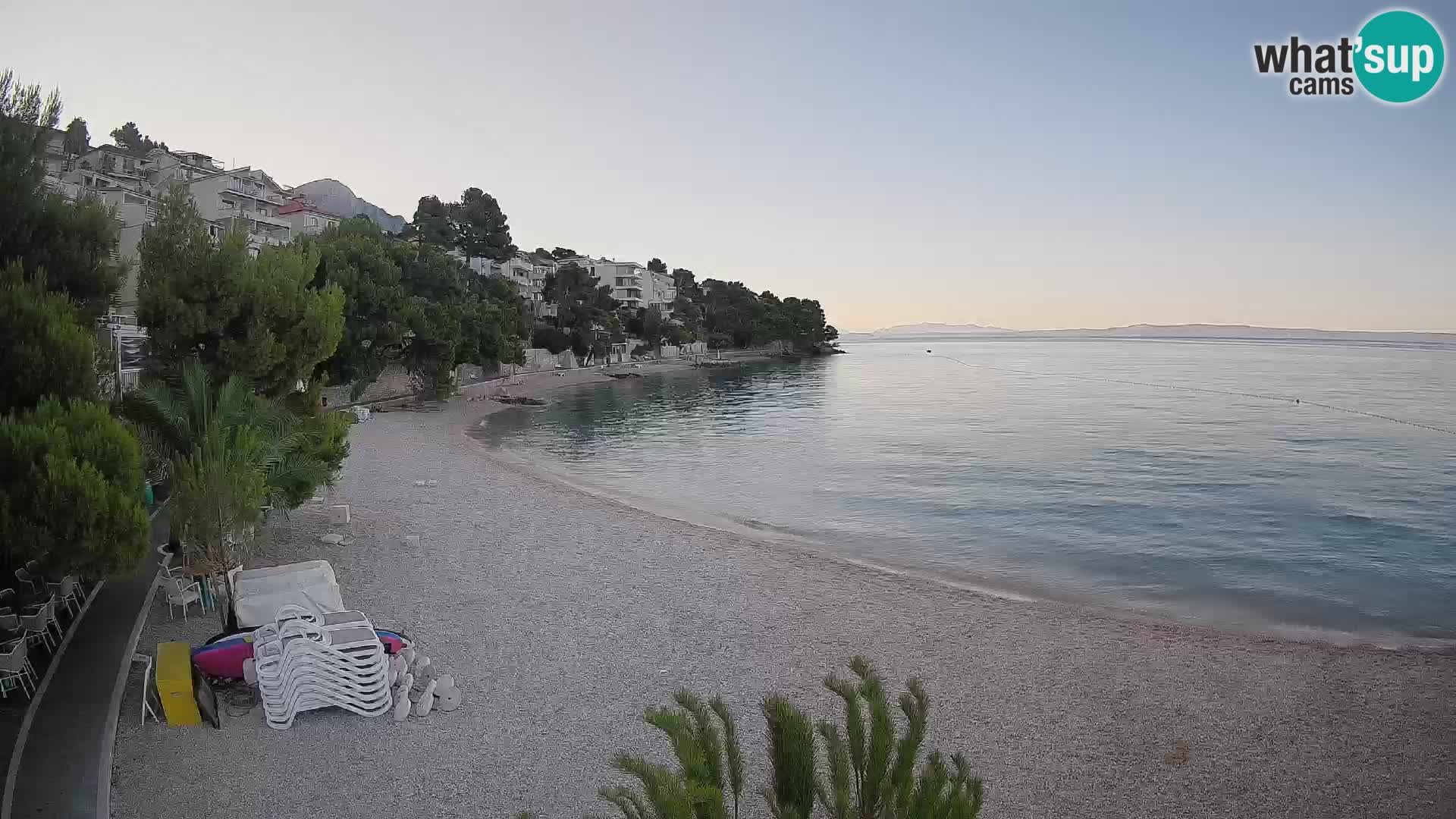 Webcam Plage Lučica Brela – Vue en direct sur la côte adriatique