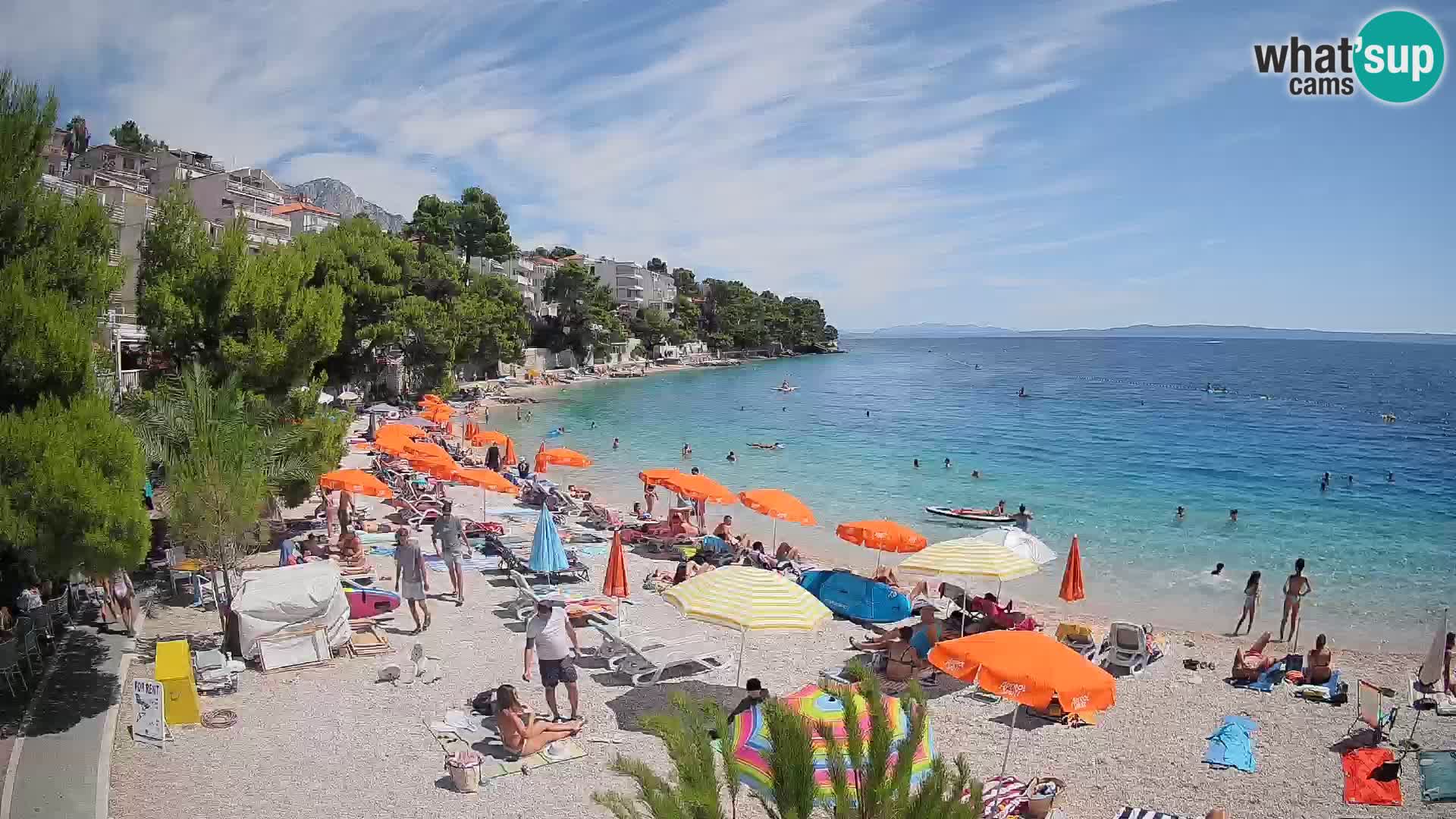 Webcam Playa Lučica Brela – Vista en directo de la costa adriática