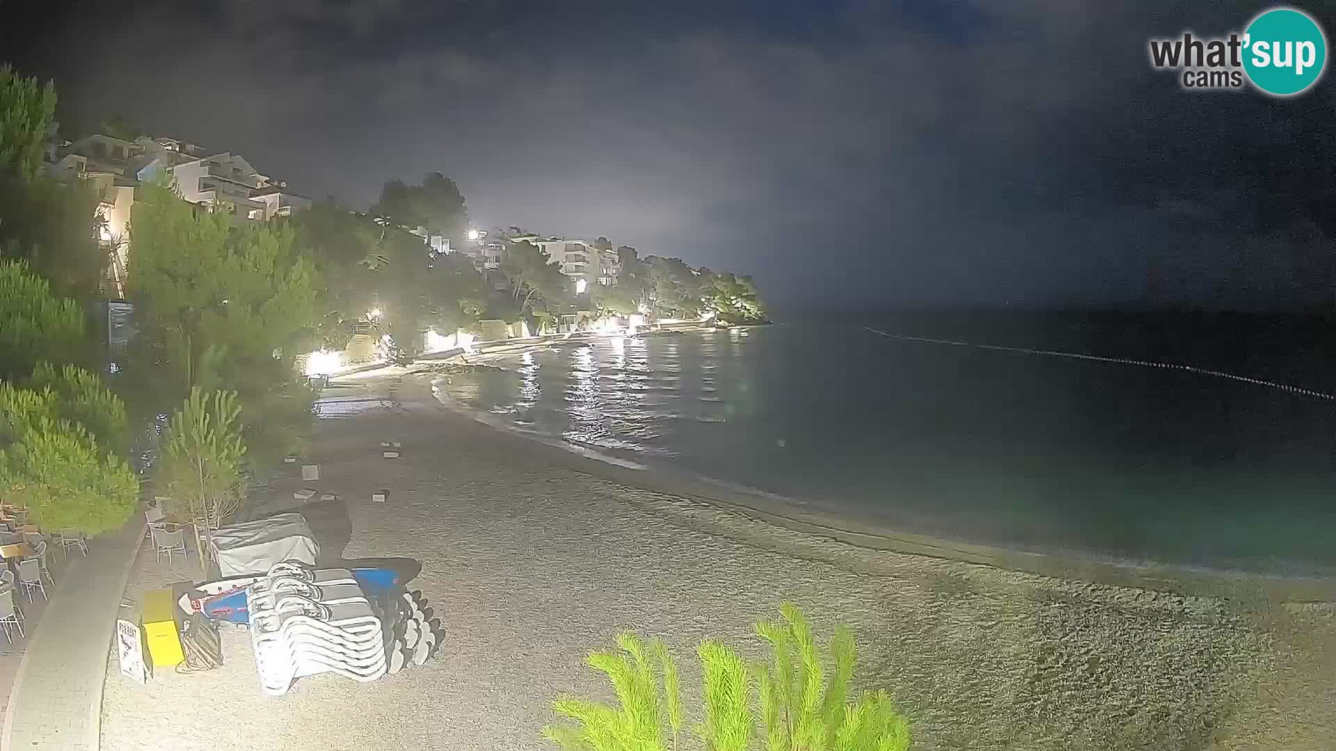 Webcam Lučica Strand Beach Brela – Liveblick von der Adriaküste