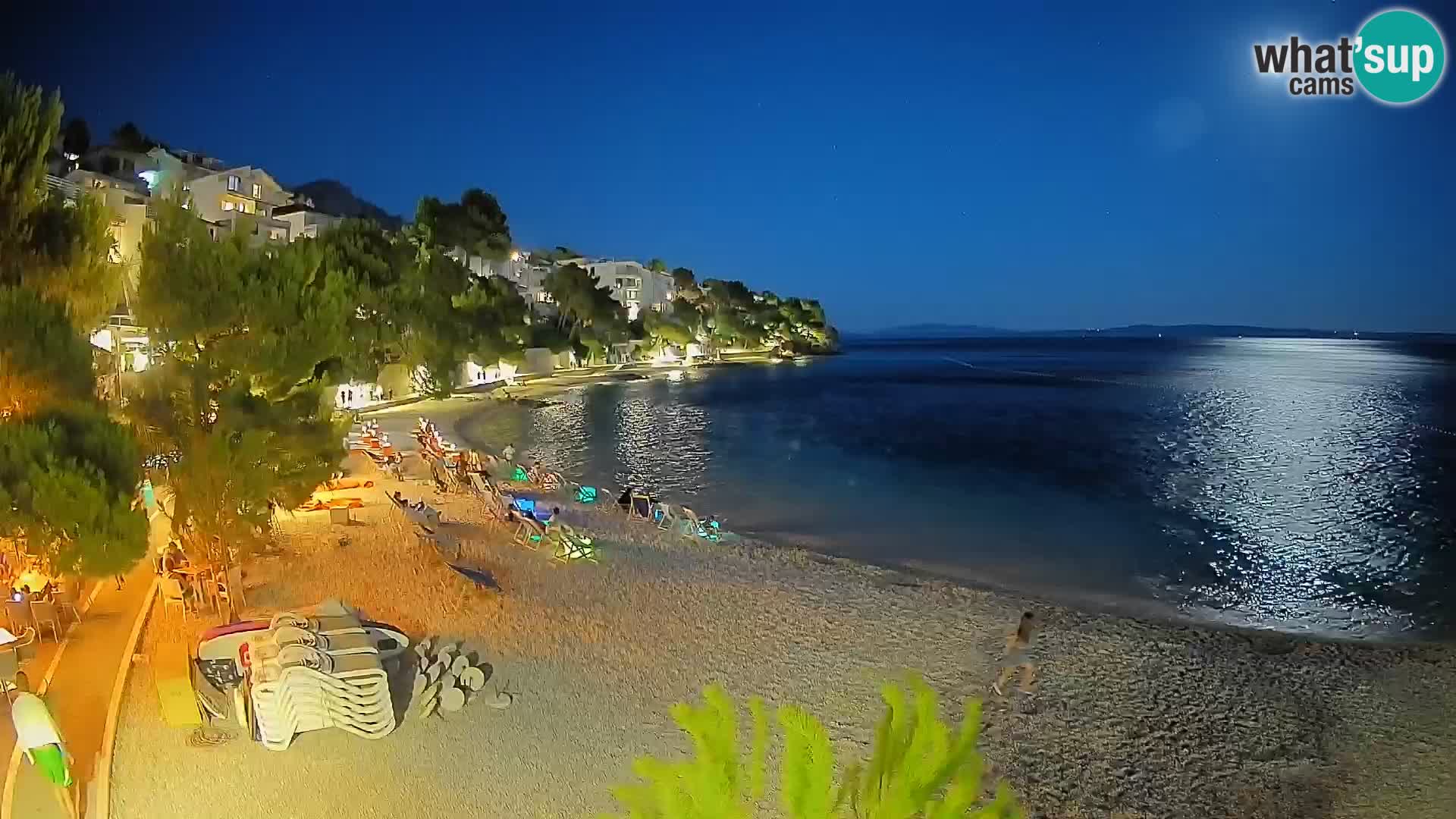 Webcam Lučica Strand Beach Brela – Liveblick von der Adriaküste