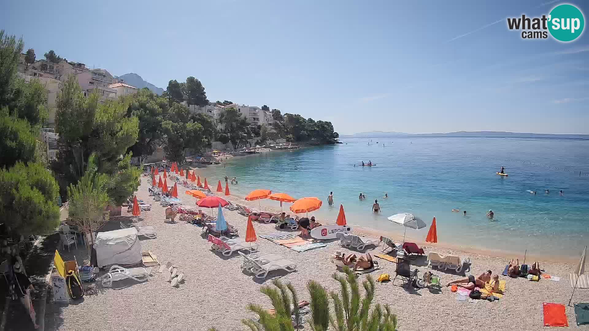 Webcam Spiaggia Lučica Brela – Vista live sulla costa adriatica