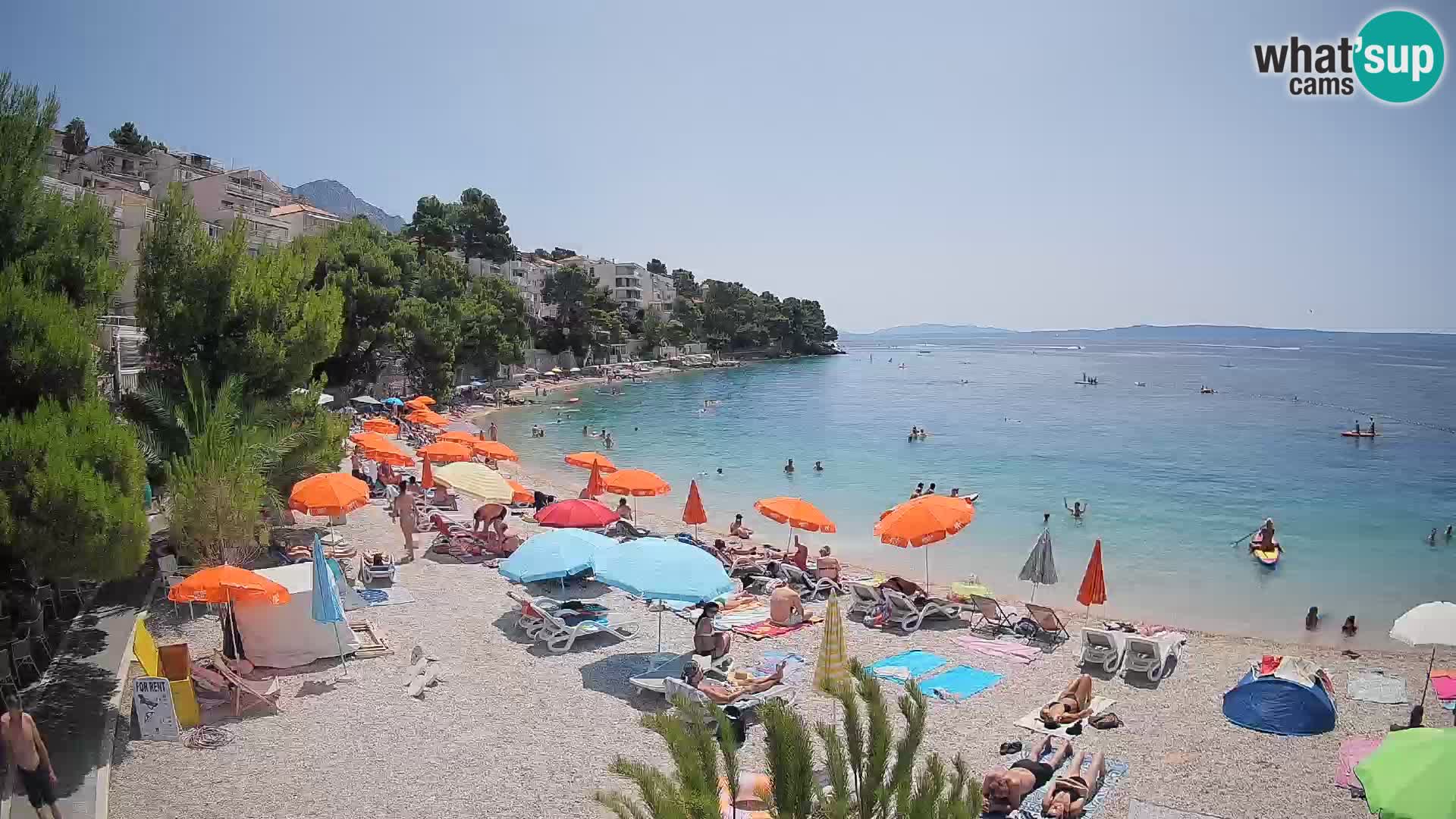 Webcam Lučica Strand Beach Brela – Liveblick von der Adriaküste