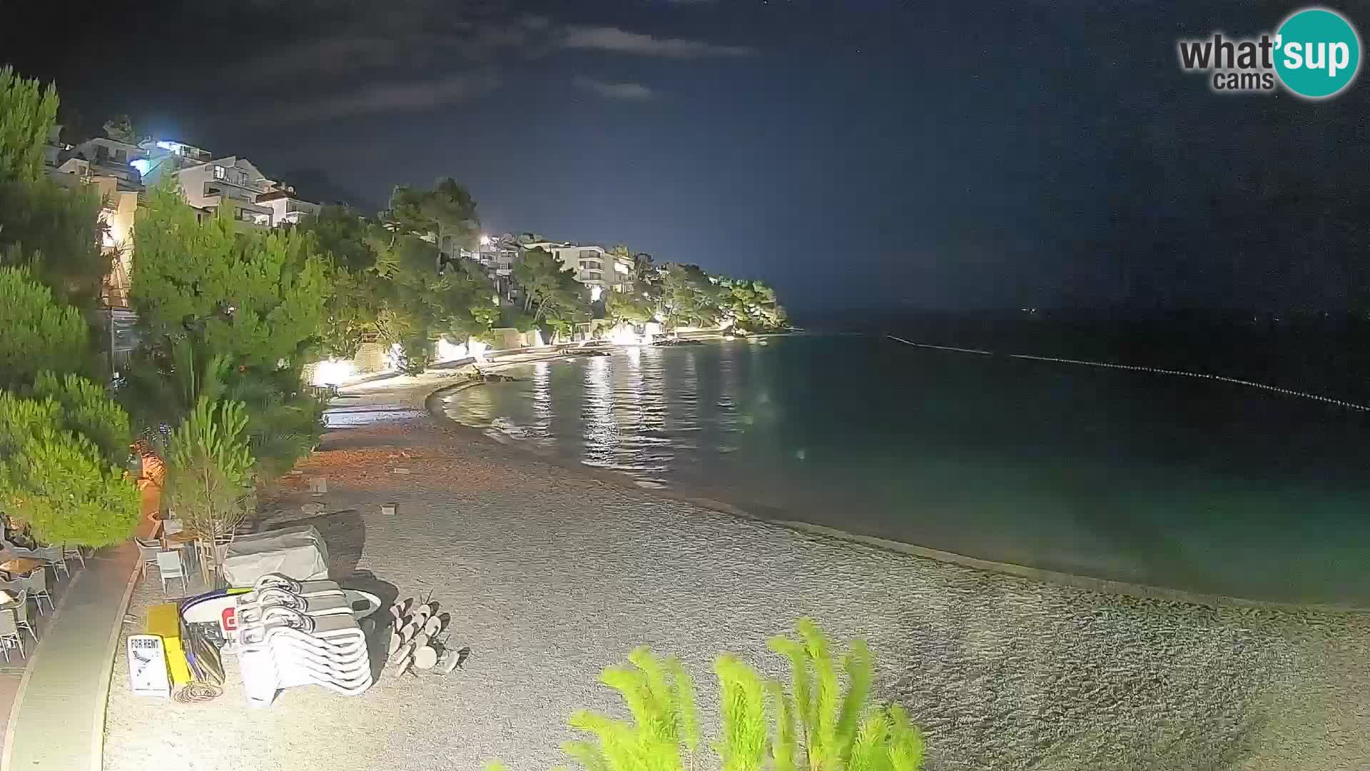 Webcam Plage Lučica Brela – Vue en direct sur la côte adriatique