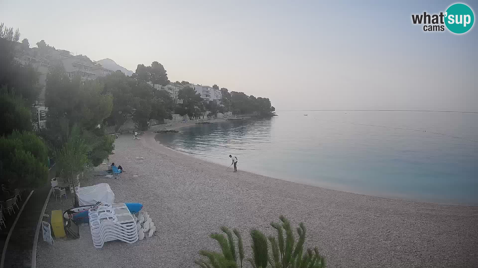 Webcam Plage Lučica Brela – Vue en direct sur la côte adriatique