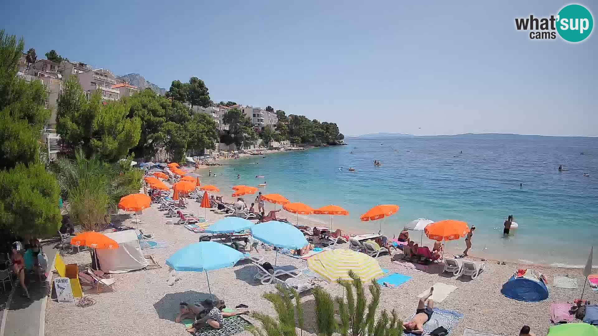 Webcam Plage Lučica Brela – Vue en direct sur la côte adriatique
