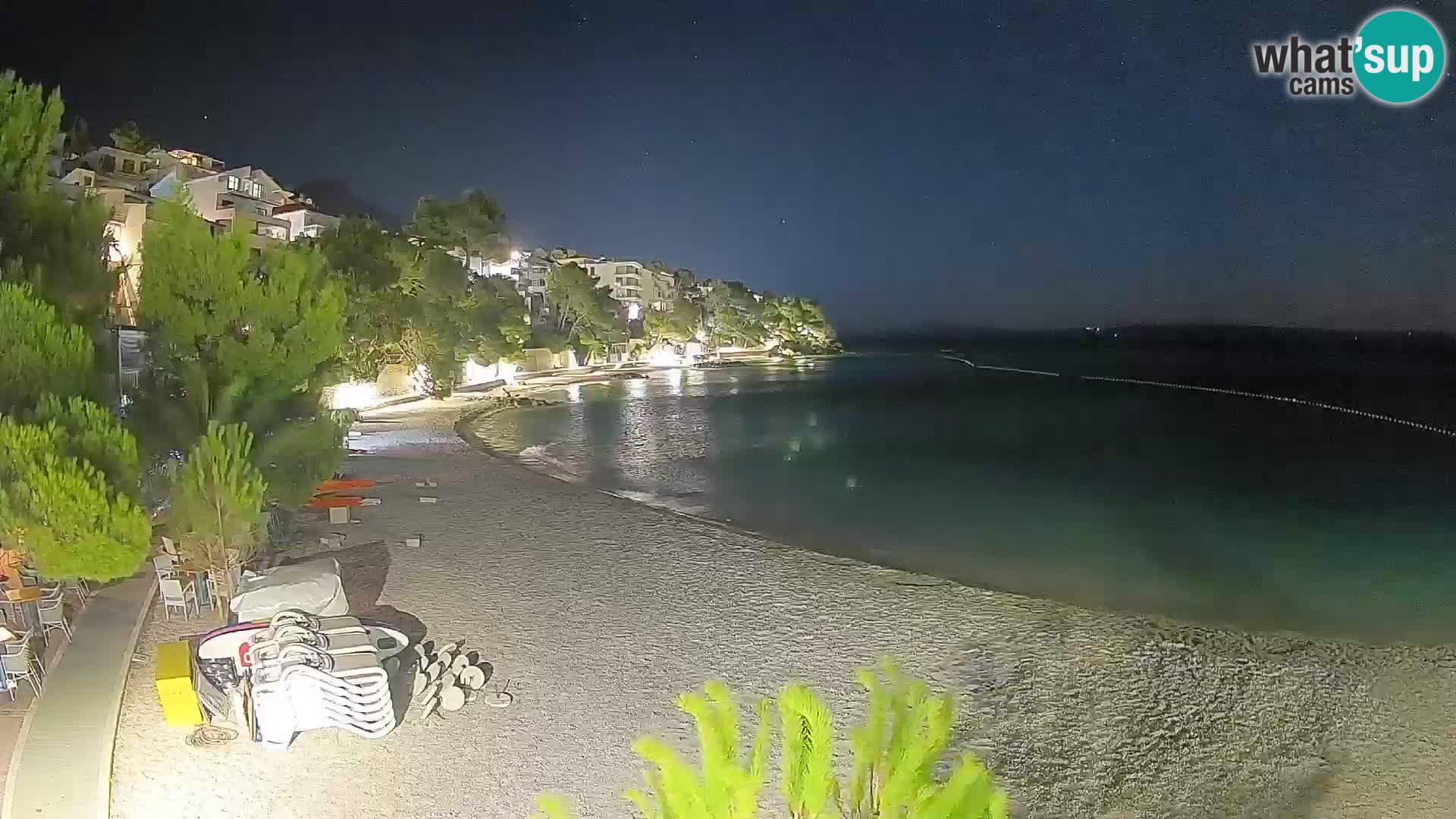 Webcam Lučica Strand Beach Brela – Liveblick von der Adriaküste