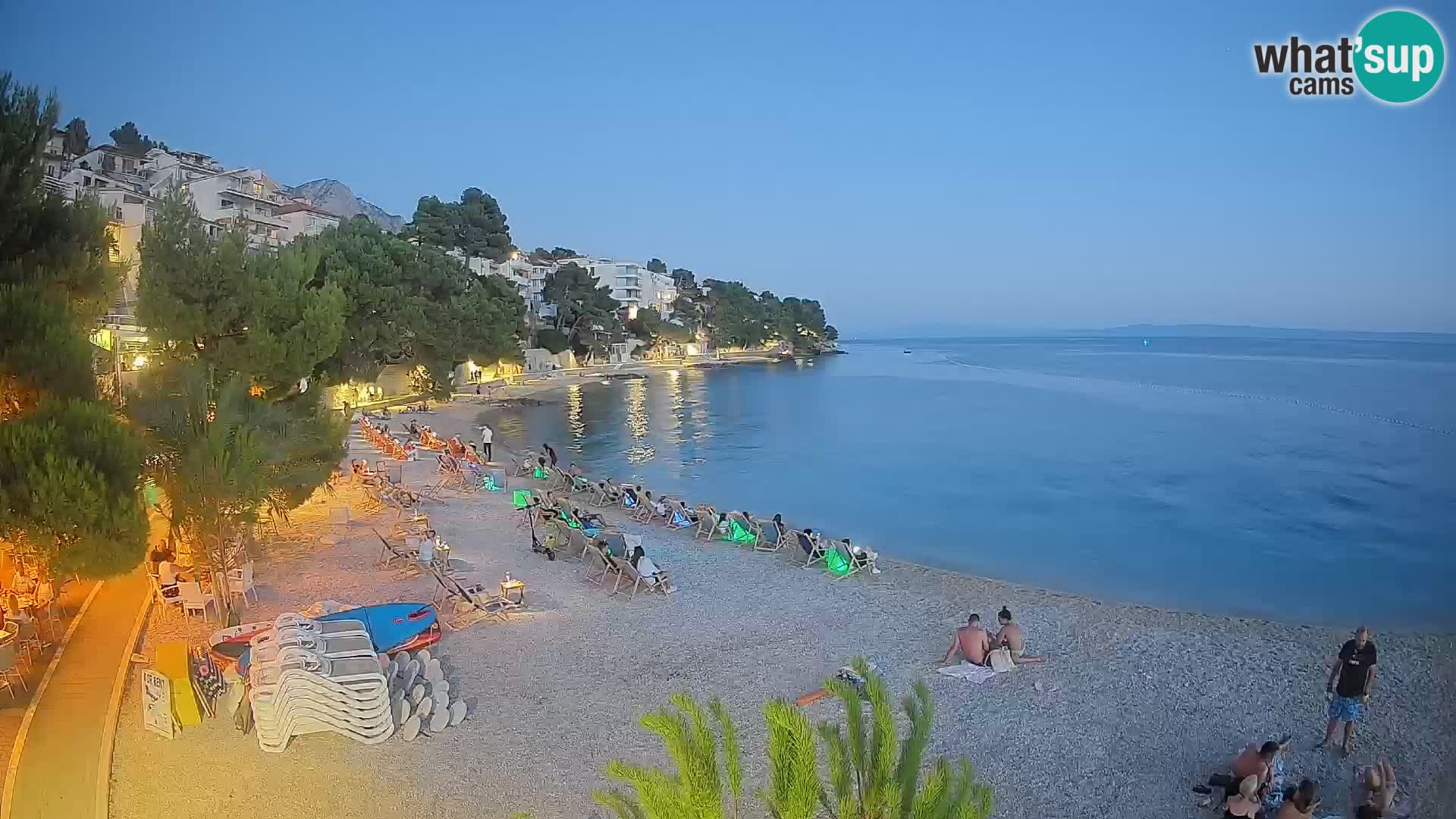 Webcam Plage Lučica Brela – Vue en direct sur la côte adriatique