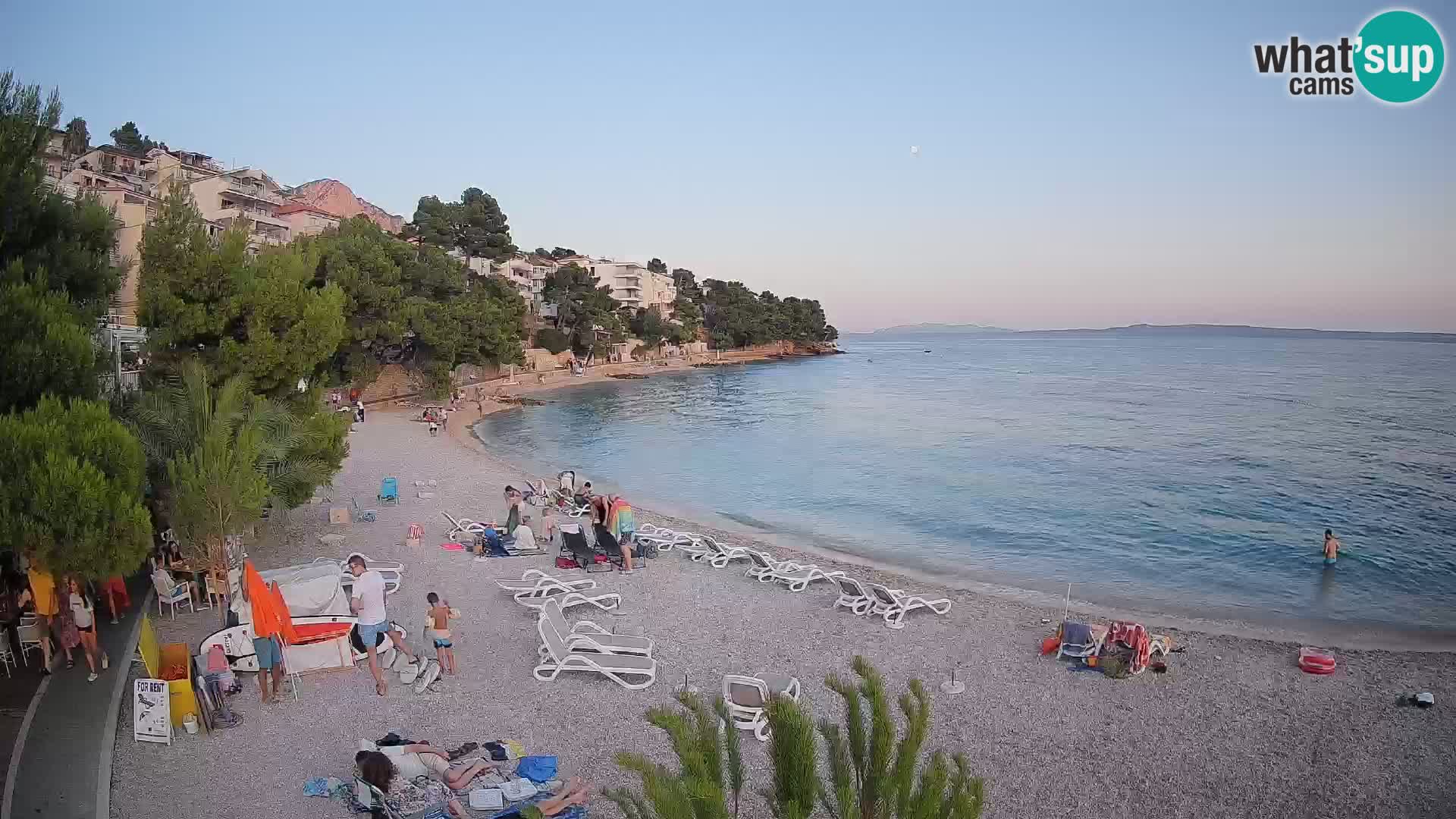 Webcam Plage Lučica Brela – Vue en direct sur la côte adriatique