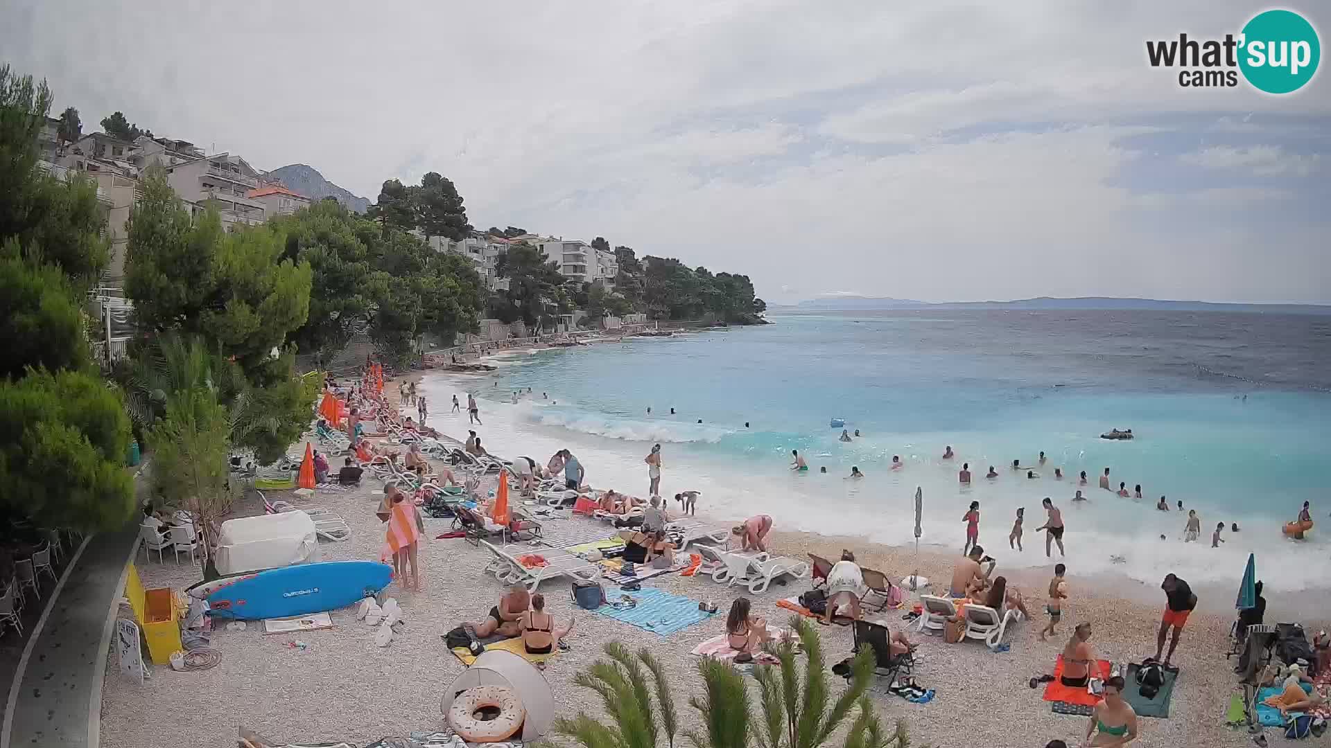 Webcam Plage Lučica Brela – Vue en direct sur la côte adriatique