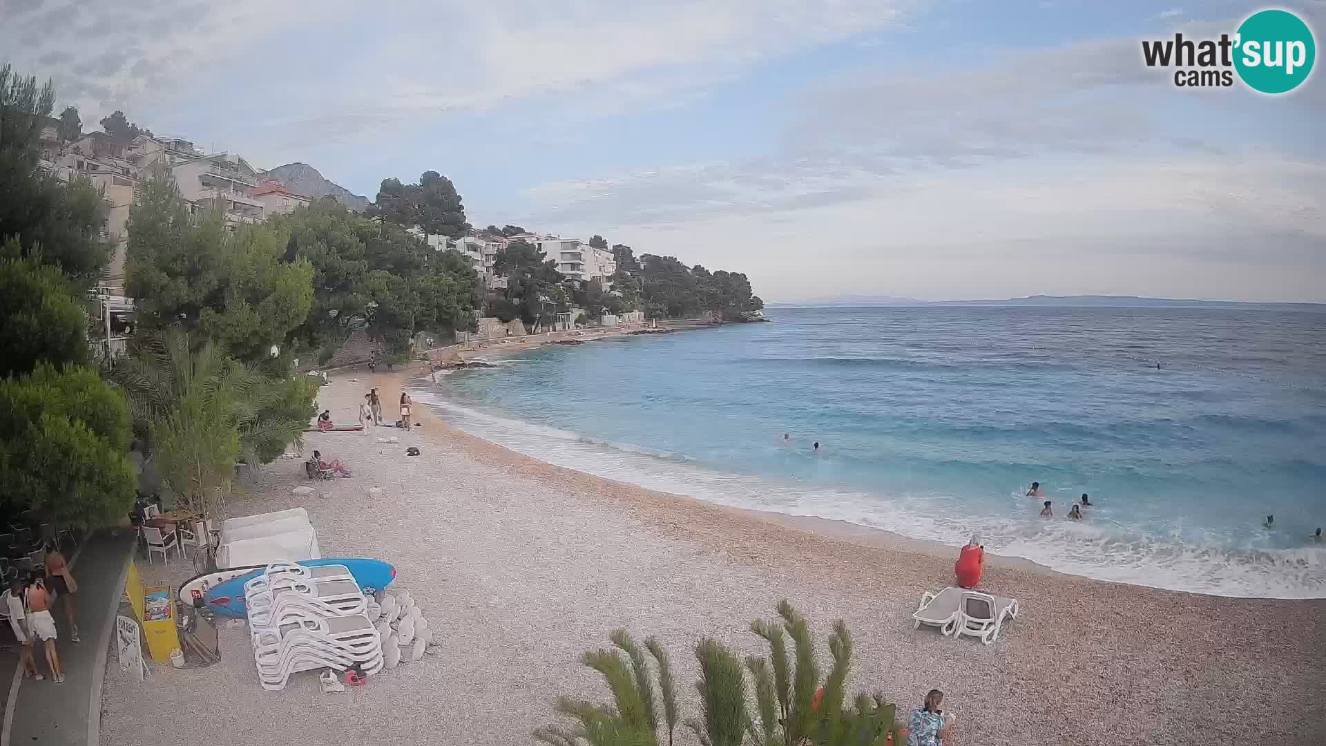 Web kamera Plaža Lučica Brela – Pogled uživo na jadransku obalu