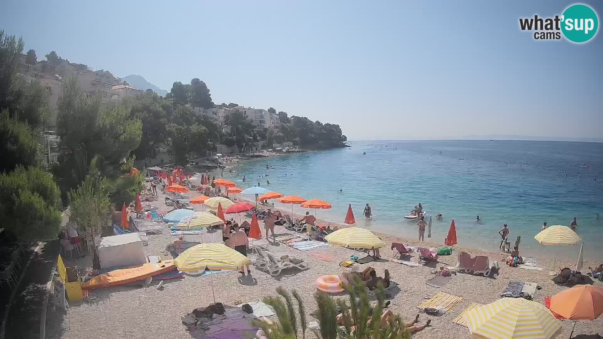 Webcam Plage Lučica Brela – Vue en direct sur la côte adriatique