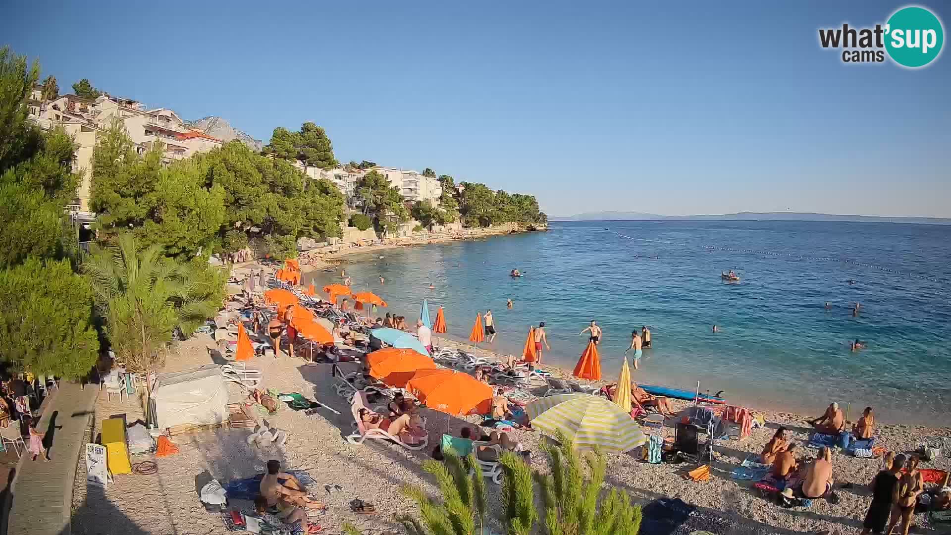 Spletna kamera Plaža Lučica Brela – Pogled v živo na Jadransko obalo