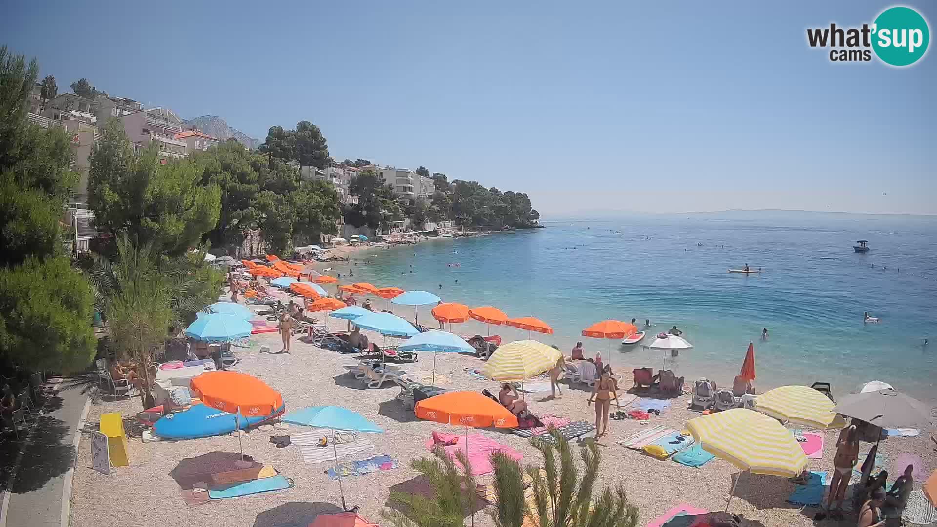 Webcam Spiaggia Lučica Brela – Vista live sulla costa adriatica