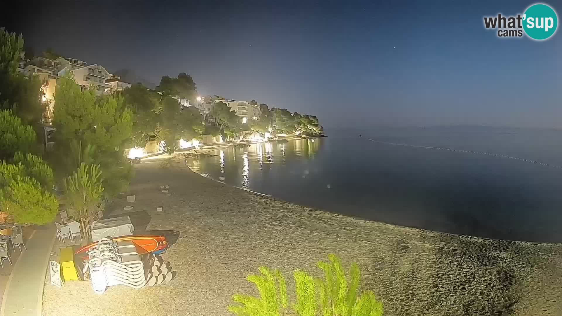 Webcam Plage Lučica Brela – Vue en direct sur la côte adriatique