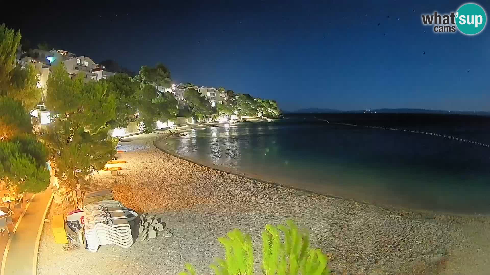 Spletna kamera Plaža Lučica Brela – Pogled v živo na Jadransko obalo