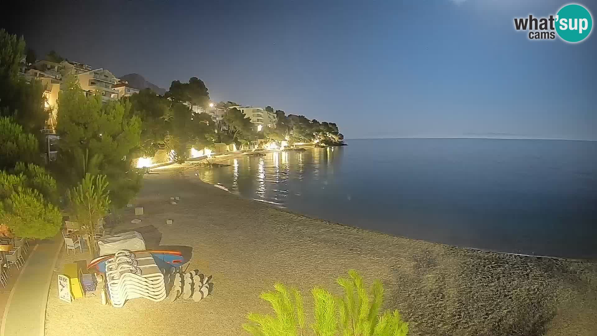 Webcam Plage Lučica Brela – Vue en direct sur la côte adriatique